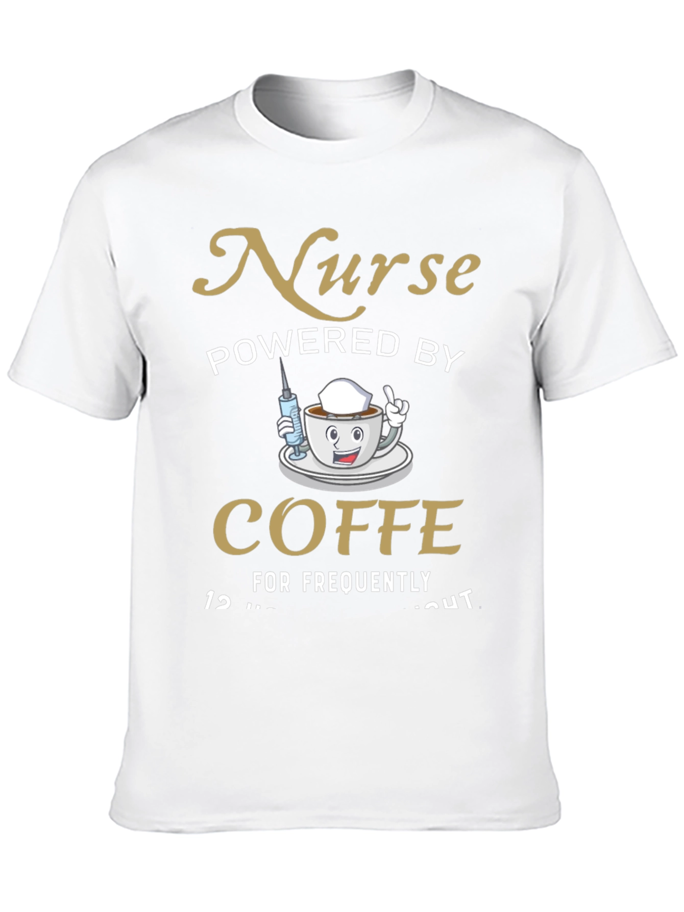 Black Nurse Powered By Coffee T-Shirt view 10