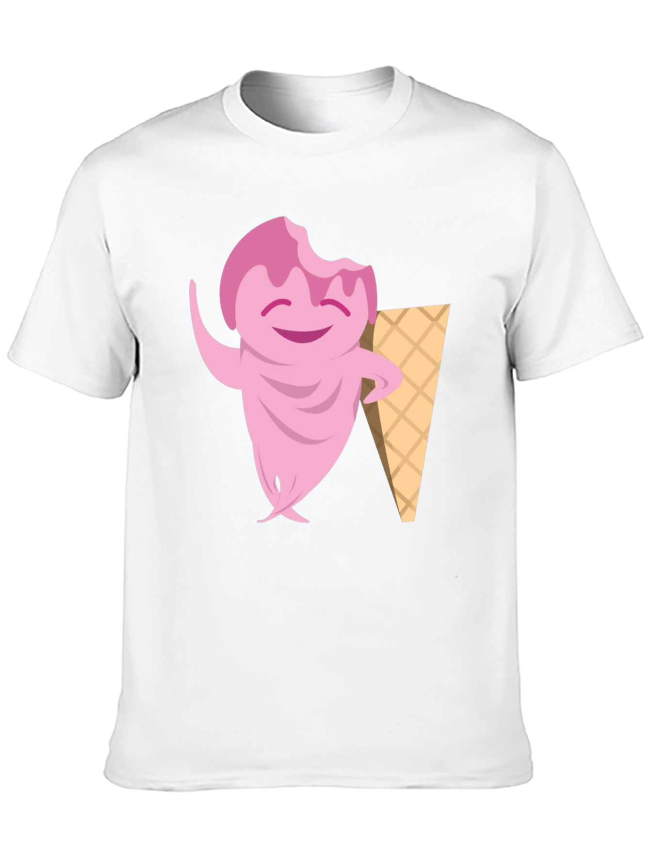 Black Ice Cream Character Black T-Shirt view 10