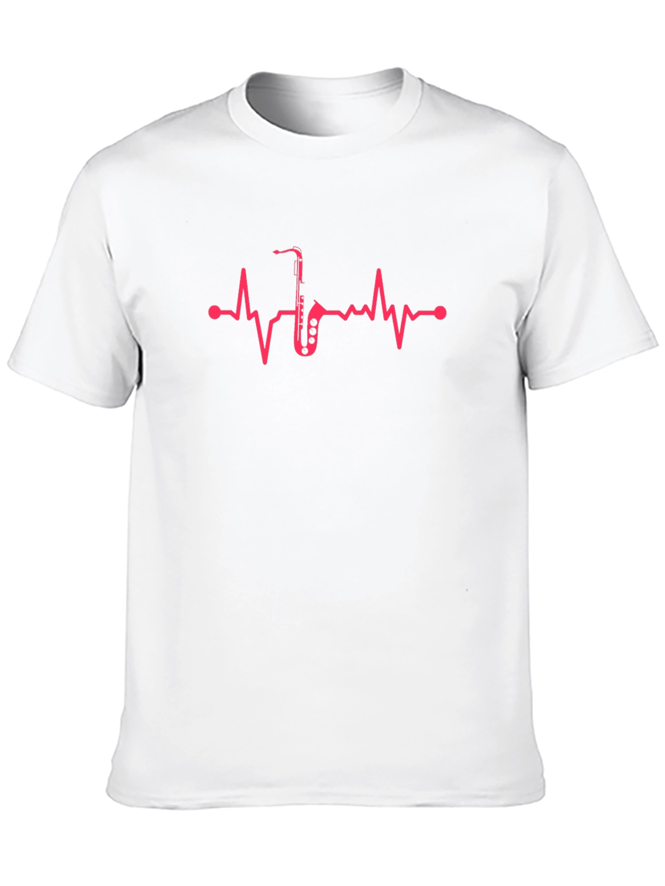 Black Saxophone Heartbeat Graphic Tee - Musician T-Shirt view 10