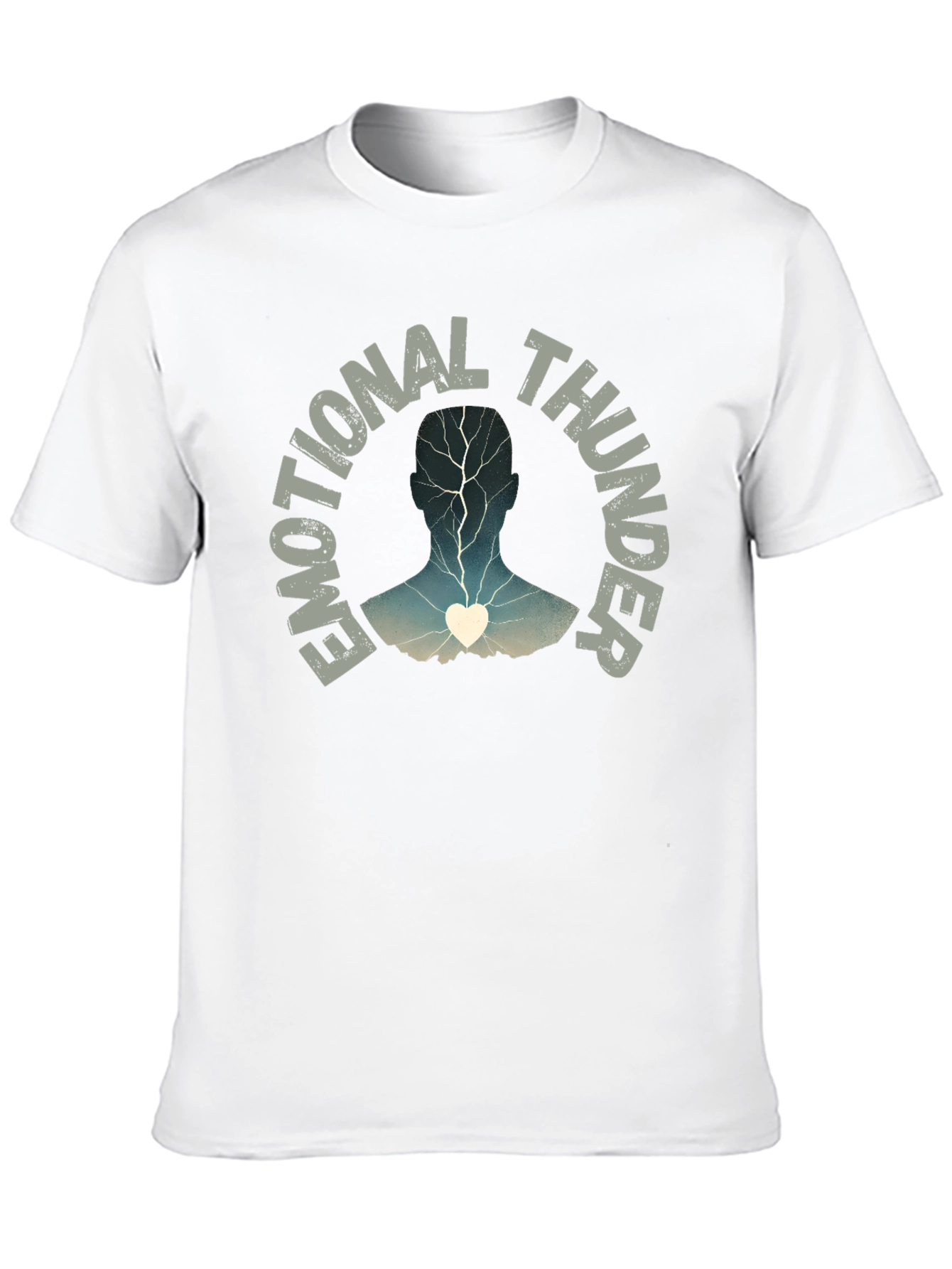 Black Emotional Thunder T-Shirt: Expressive Graphic Tee view 10