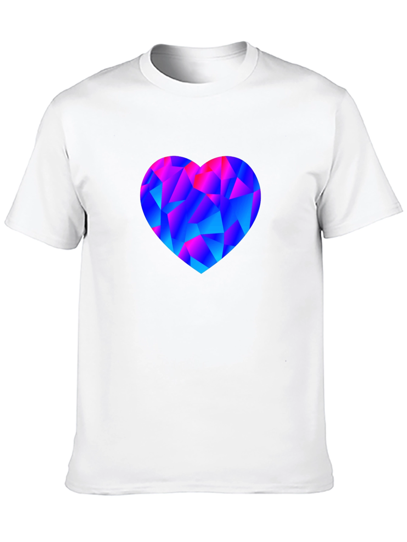 Black Geometric Heart Print Black T-Shirt view 10