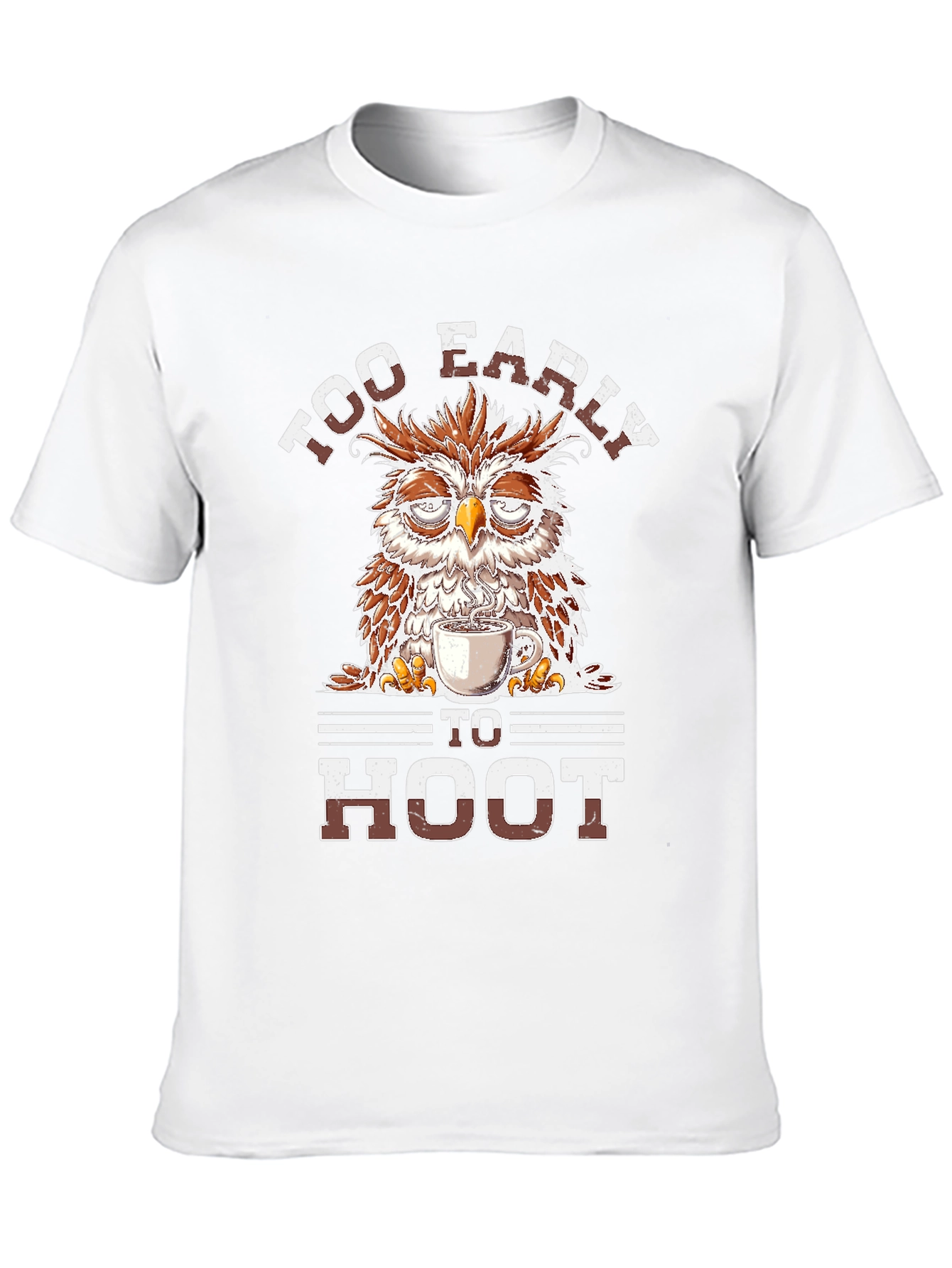 Black Too Early to Hoot Owl Coffee T-Shirt view 10