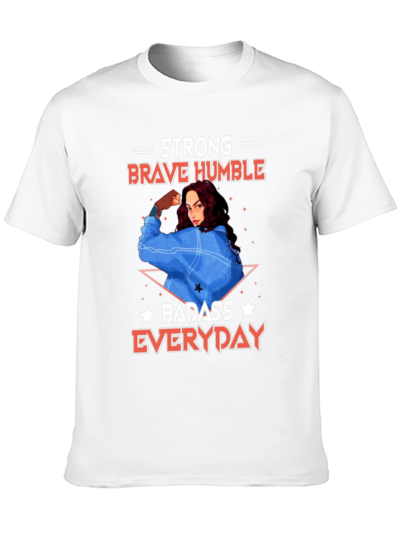 Black Strong Brave Humble Graphic T-Shirt view 10