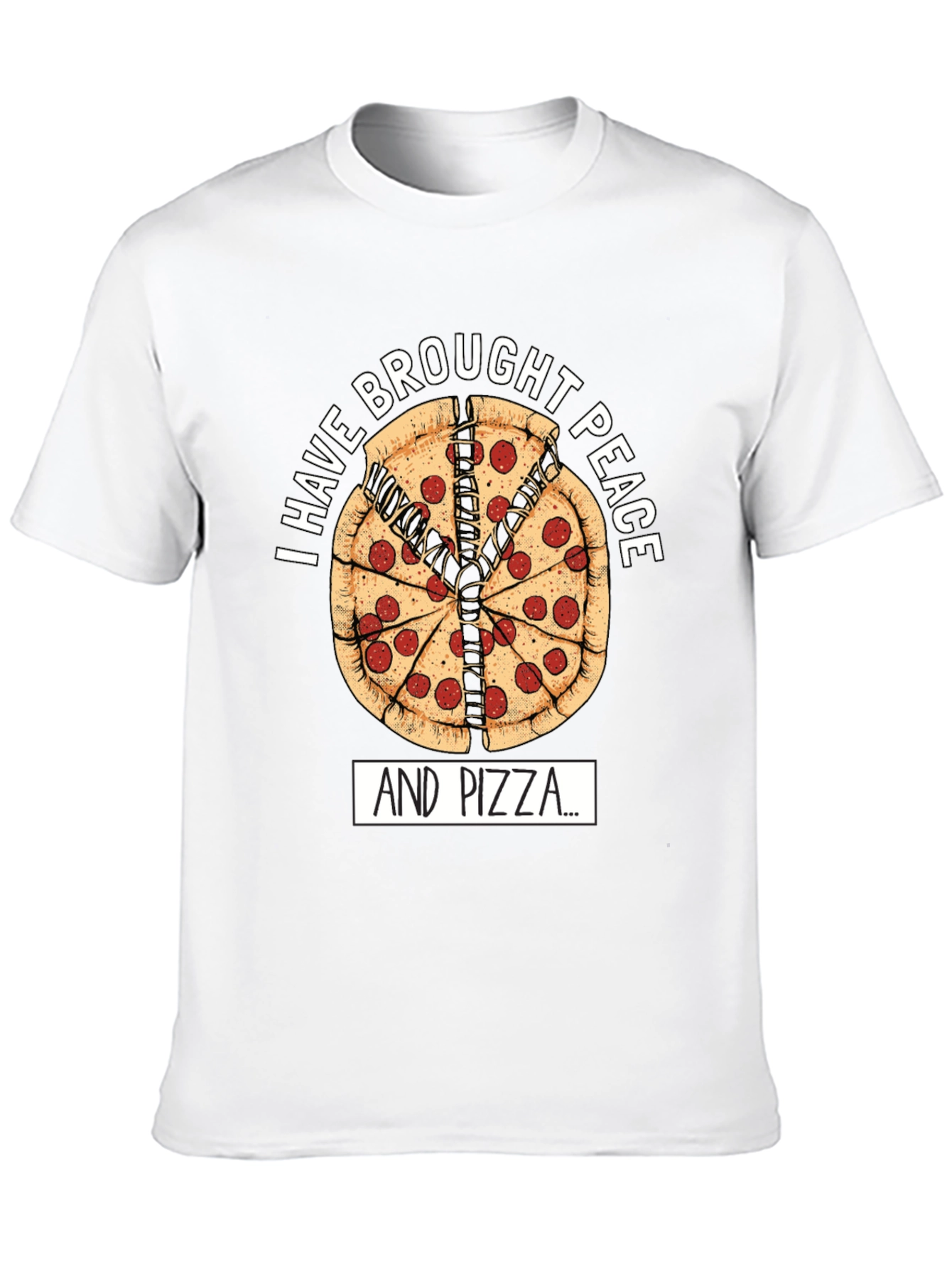 Black Peace Pizza T-Shirt - "I Have Brought Peace And Pizza" view 10