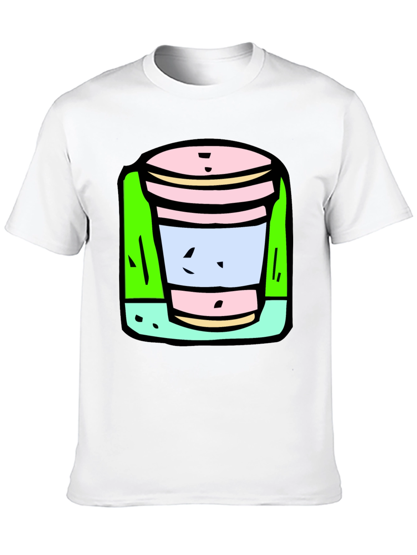 Black Cartoon Cup T-Shirt: Fun, Unique Graphic Tee view 10