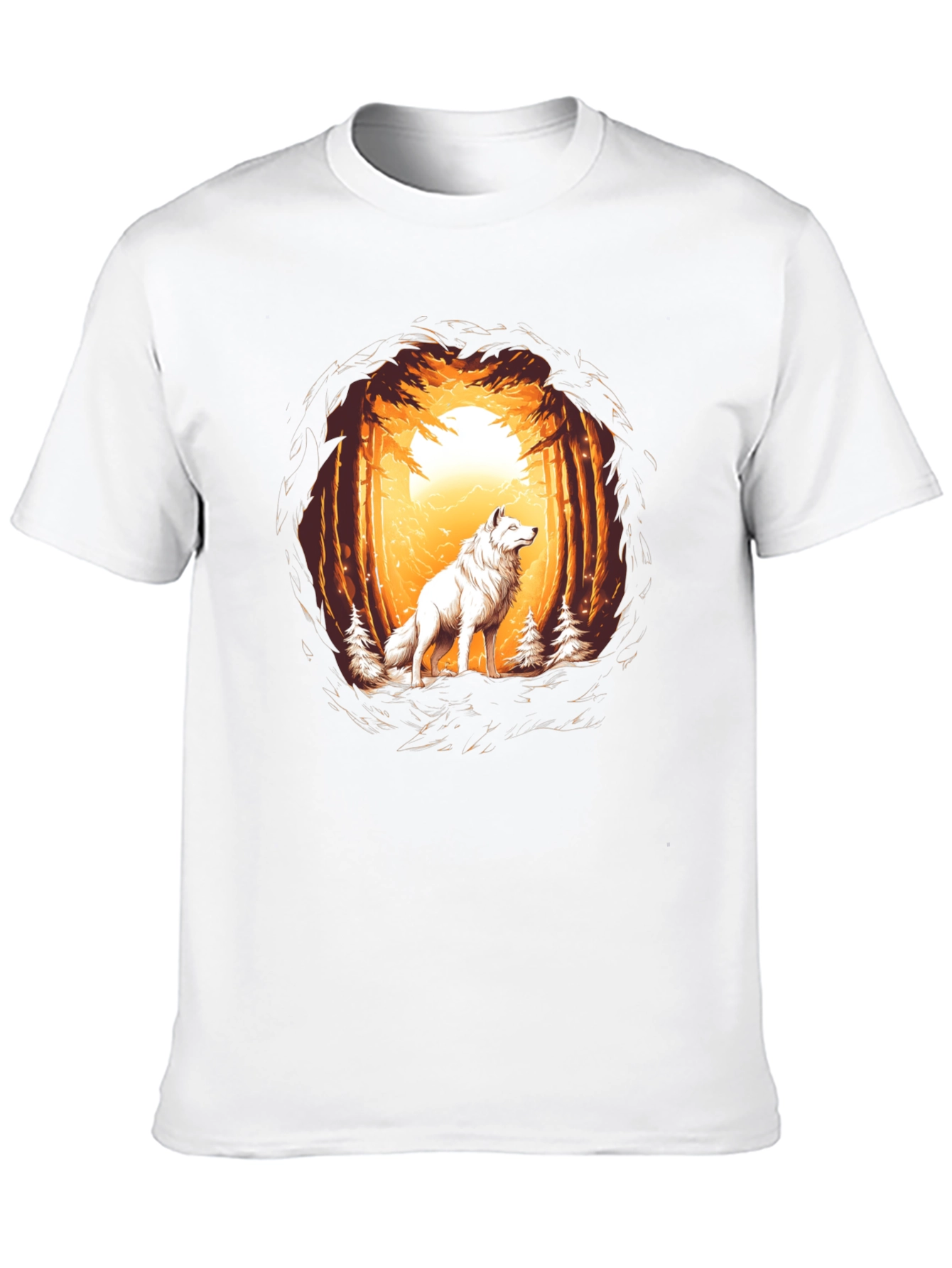 Black Wolf Forest Graphic Tee - Black view 10