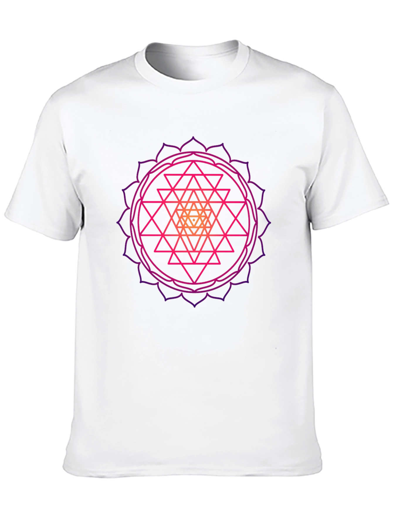 Black Geometric Mandala Graphic Tee - Black Cotton T-Shirt view 10