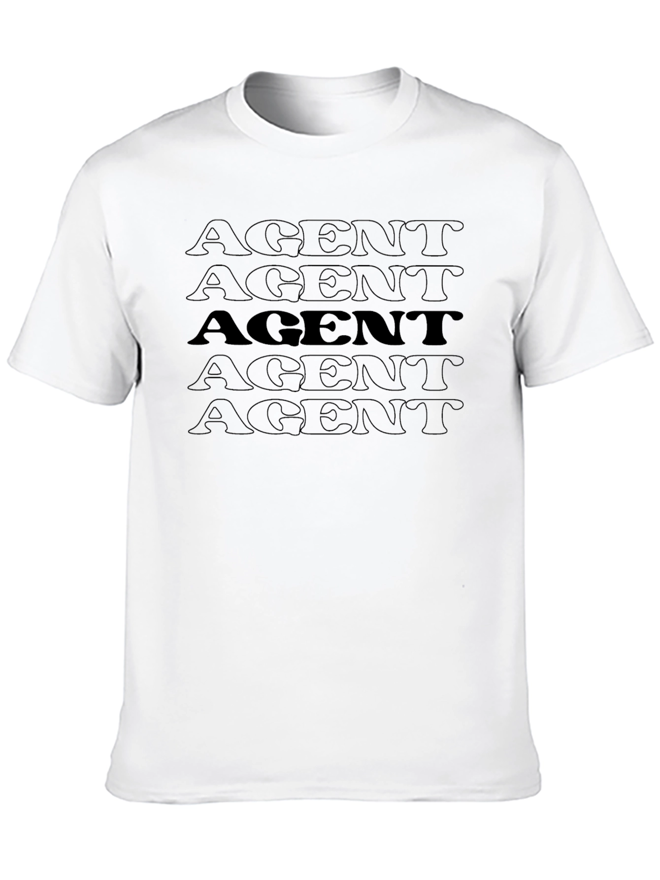 Black AGENT Graphic Print T-Shirt - Casual Wear view 10