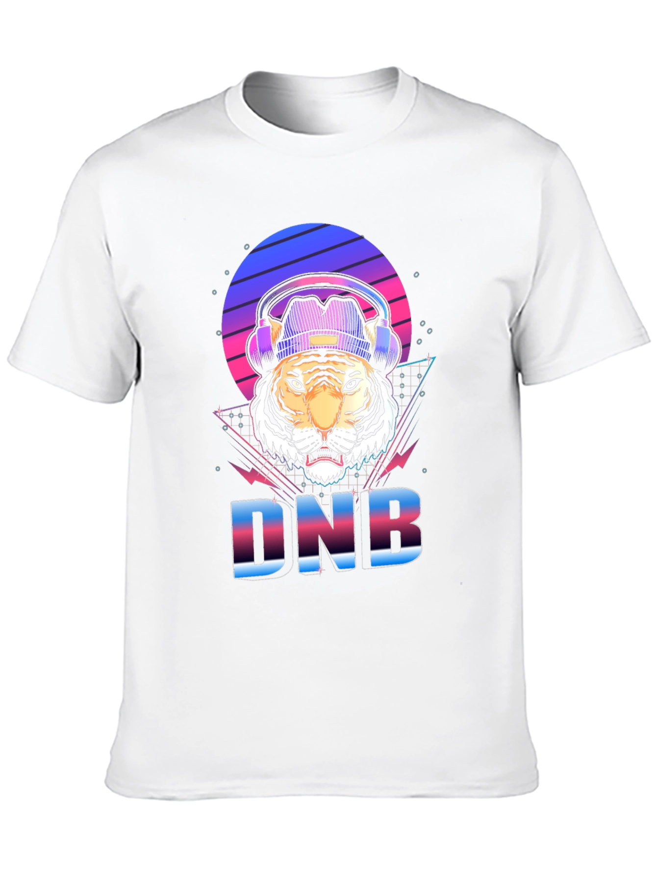 Black DNB Tiger Graphic T-Shirt, EDM Rave Style view 10