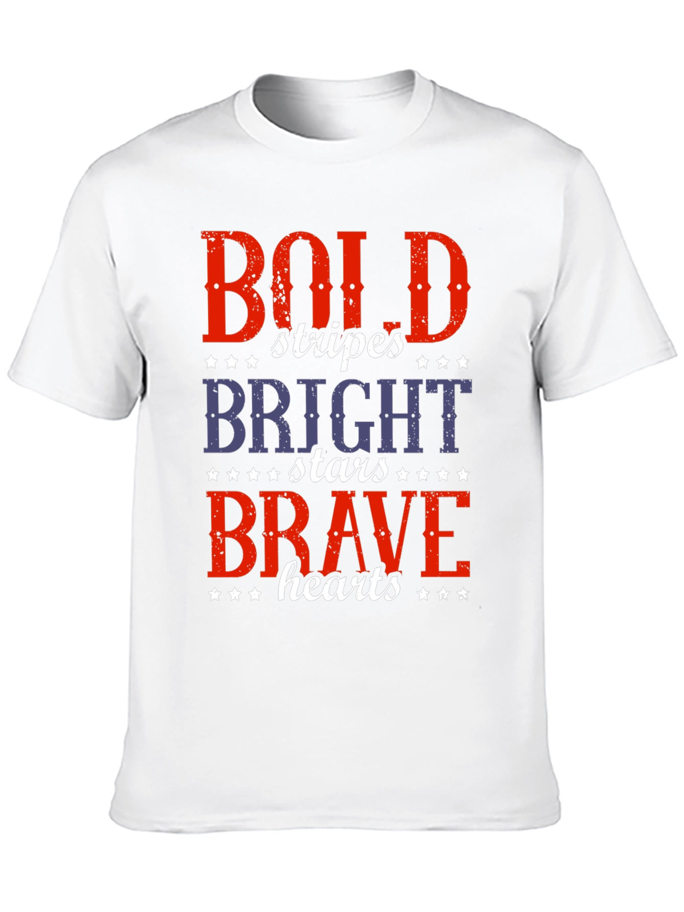Black Bold Stripes, Bright Stars, Brave Hearts T-Shirt view 10