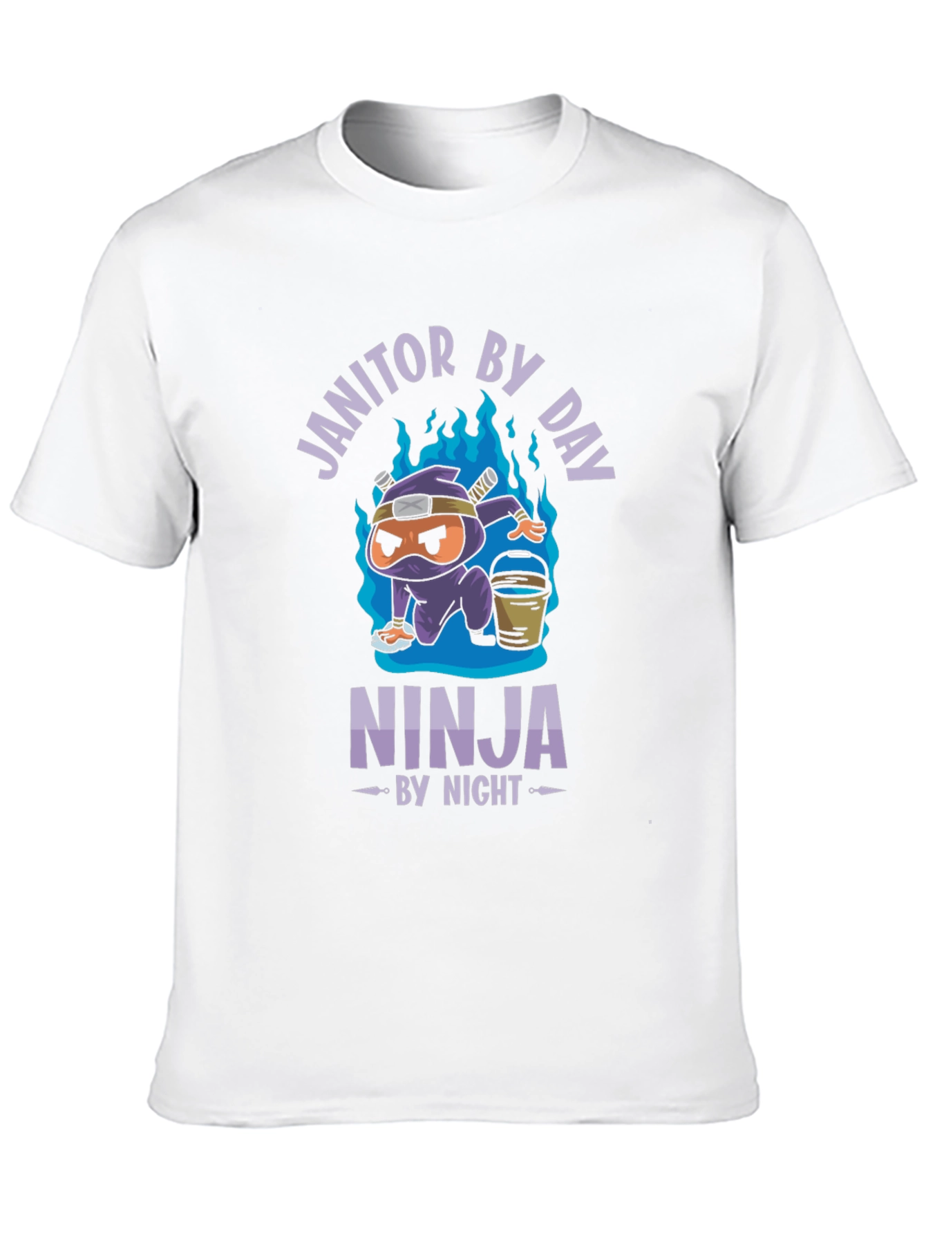 Black Janitor by Day Ninja by Night Black Graphic Tee view 10