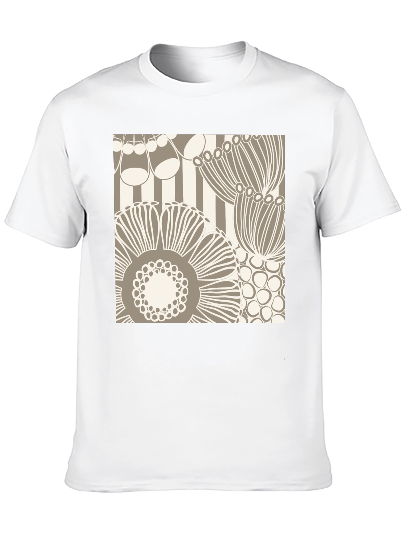 Black Abstract Floral Graphic Print Black T-Shirt view 10