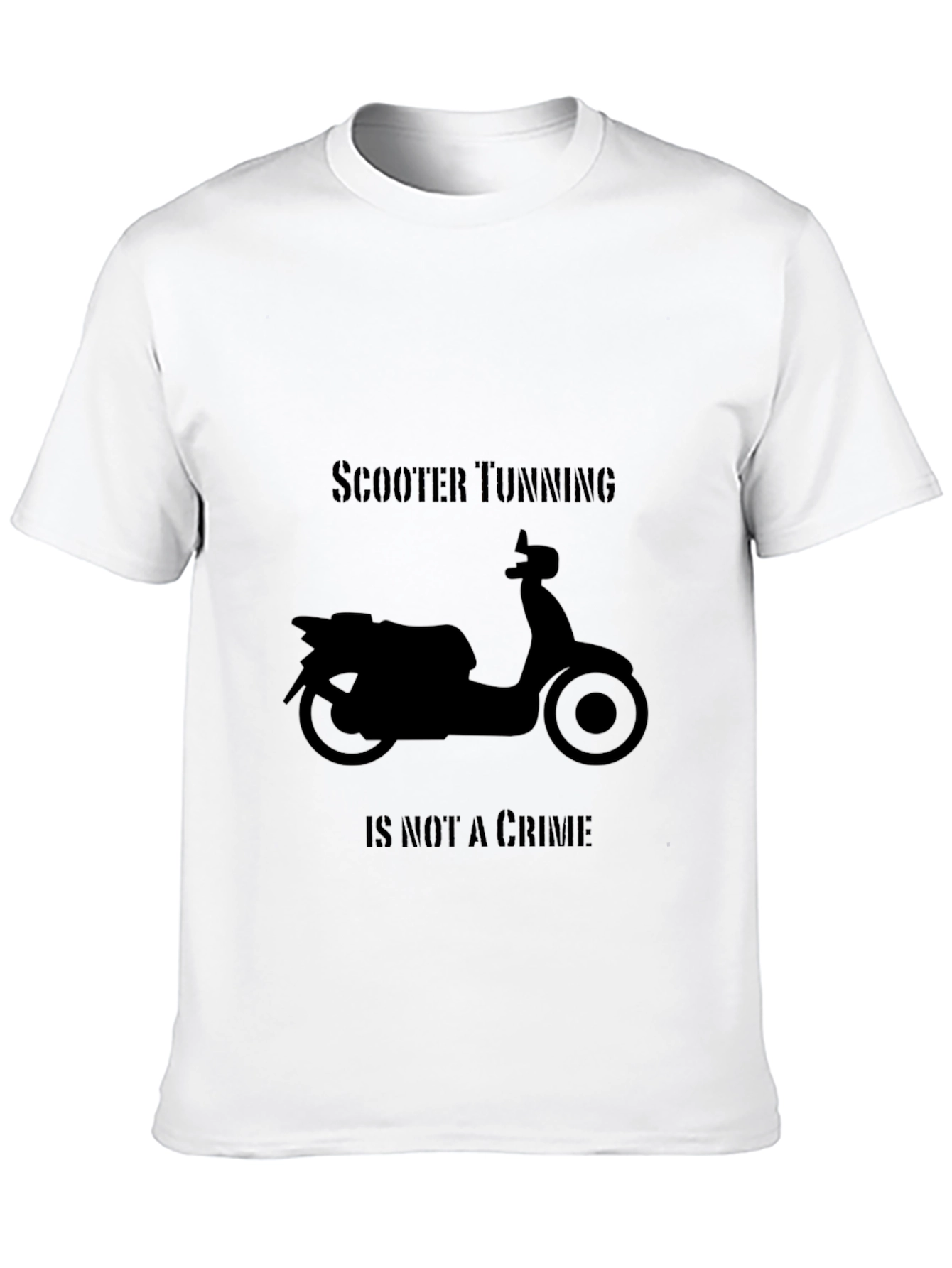 Black Scooter Tuning T-Shirt - Not A Crime Black Tee view 10