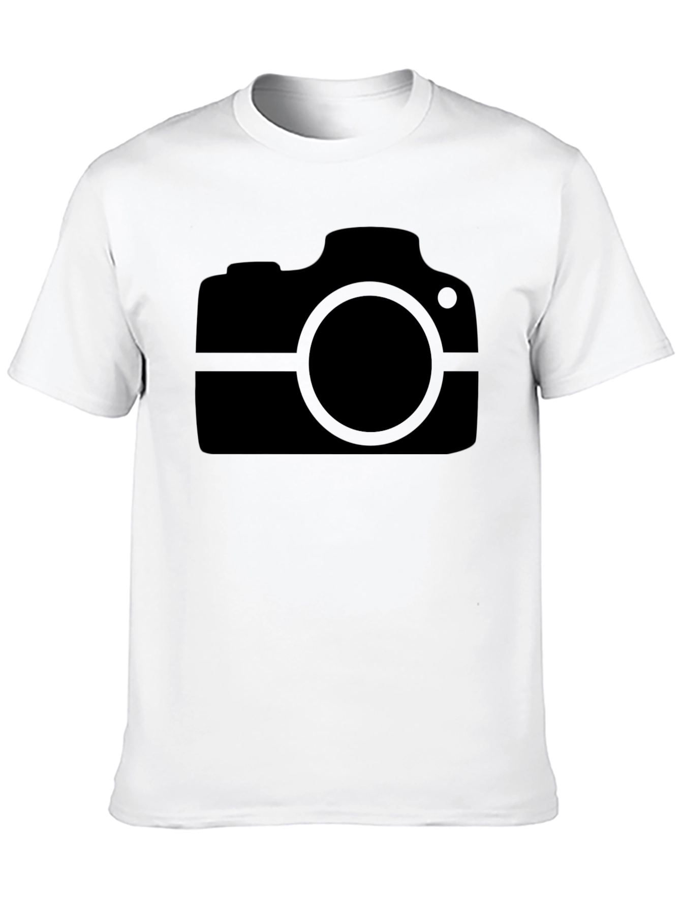 Black Camera Graphic Tee - Black Cotton Casual Wear view 10
