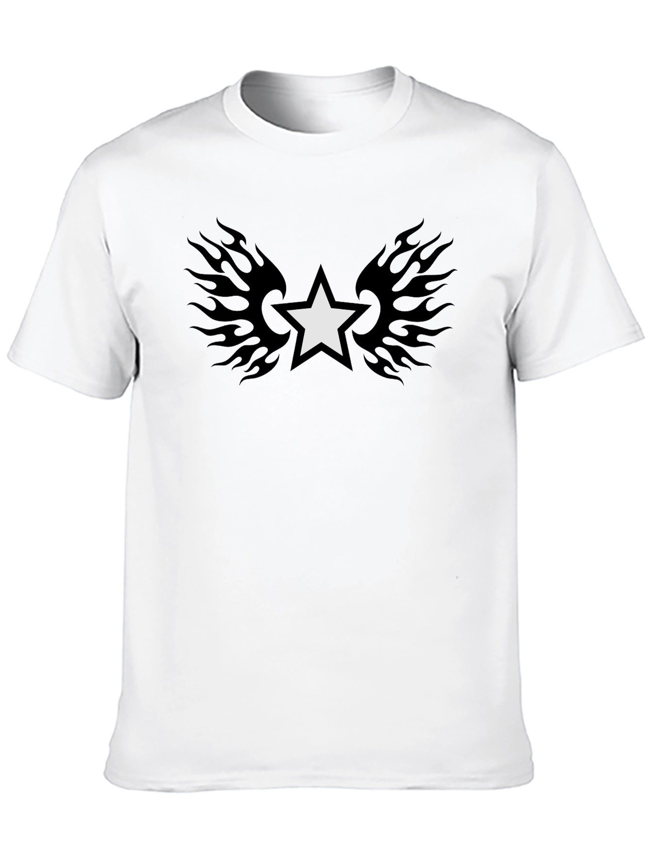 Black Star Flame Graphic T-Shirt - Classic Style view 10