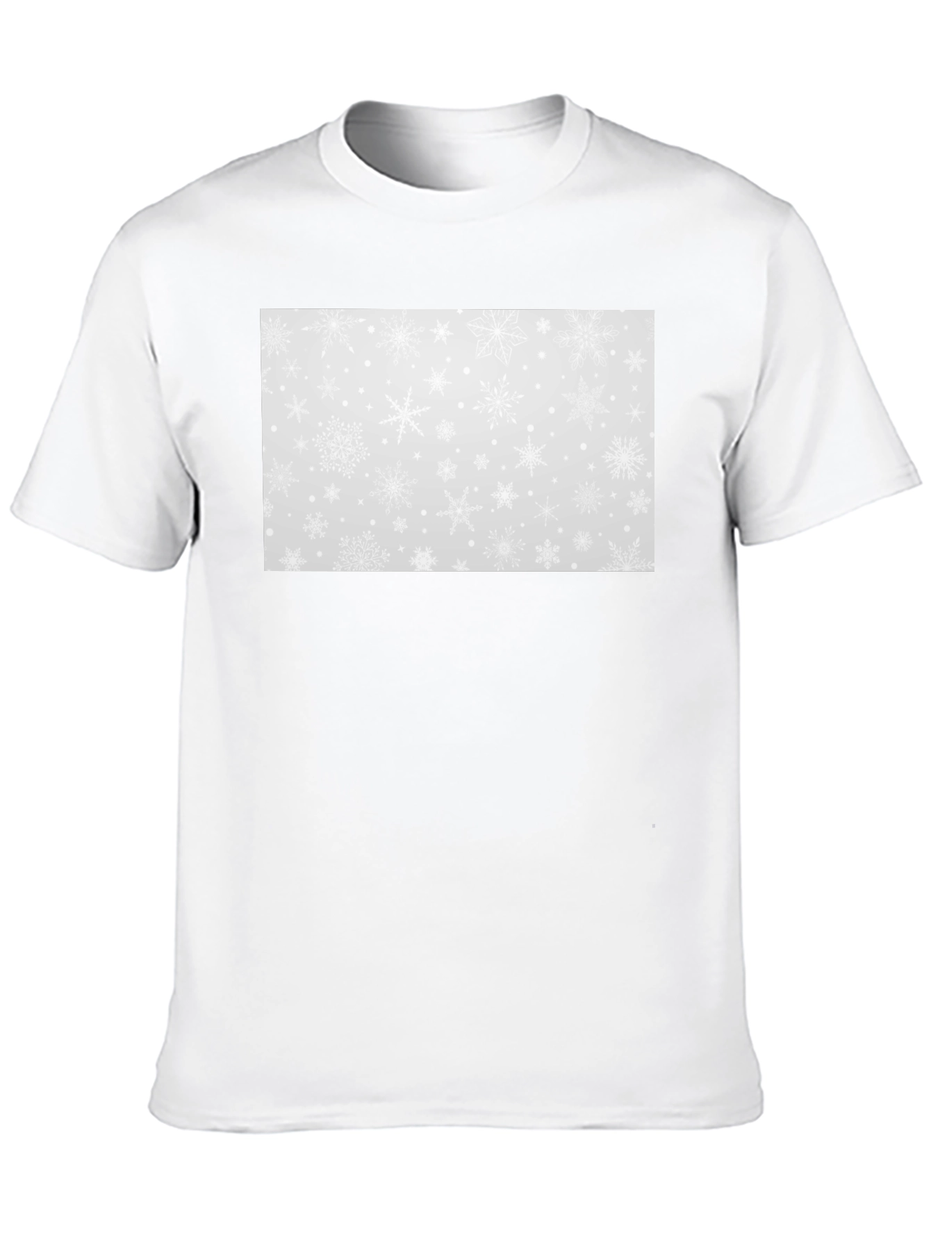 Black Snowflake Pattern Black T-Shirt view 10