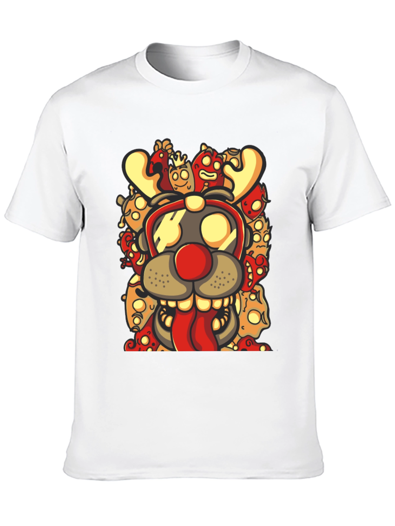 Black Cartoon Reindeer Graphic Black T-Shirt view 10