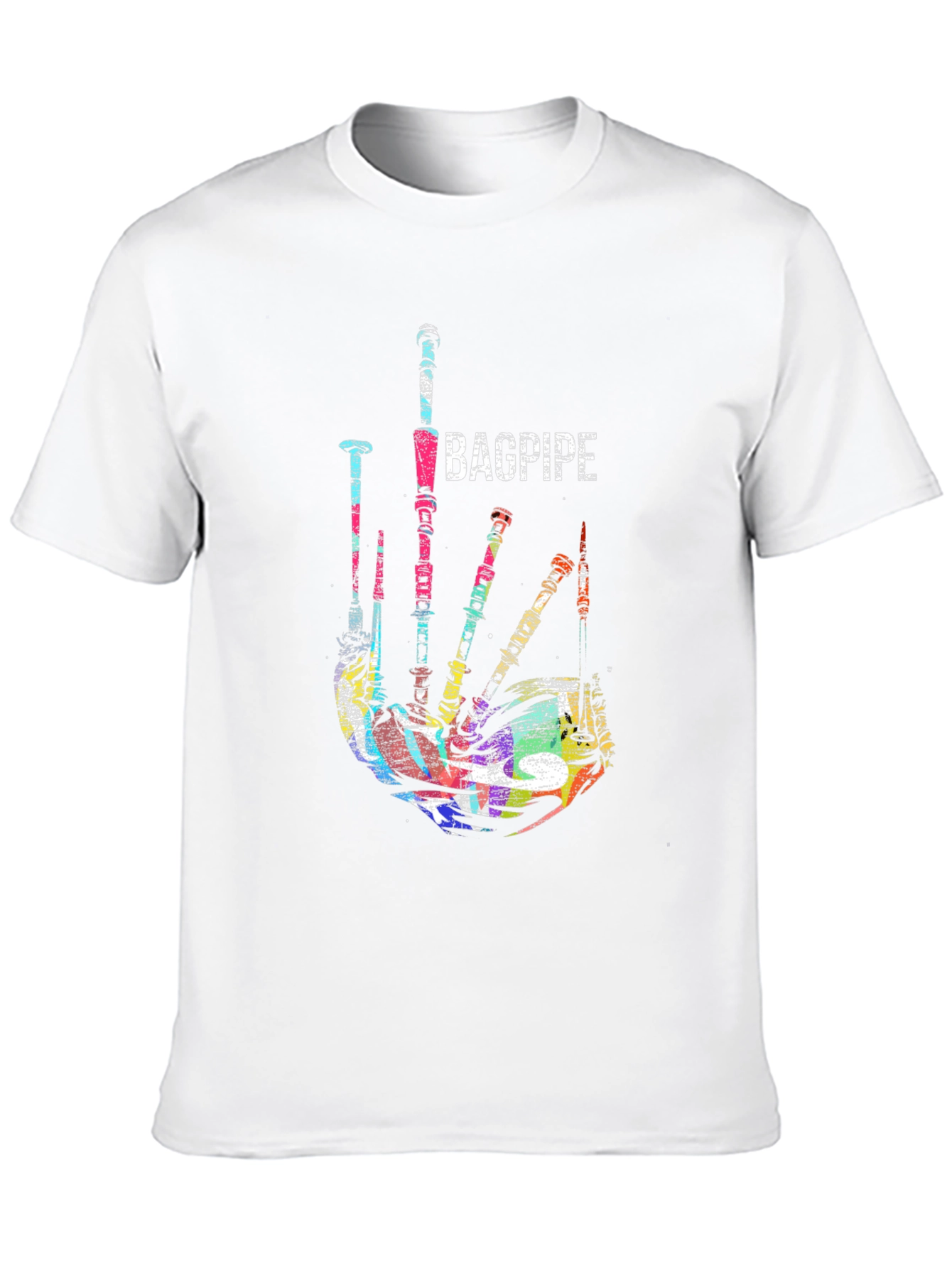 Black Bagpipe Graphic Black T-Shirt Unique Music Tee view 10