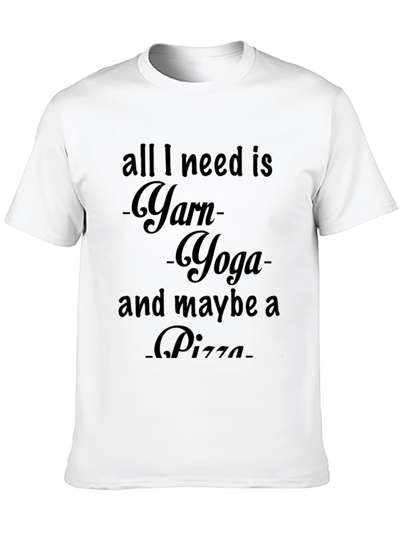 Black Yarn Yoga Pizza T-Shirt, Knitters Tee view 10