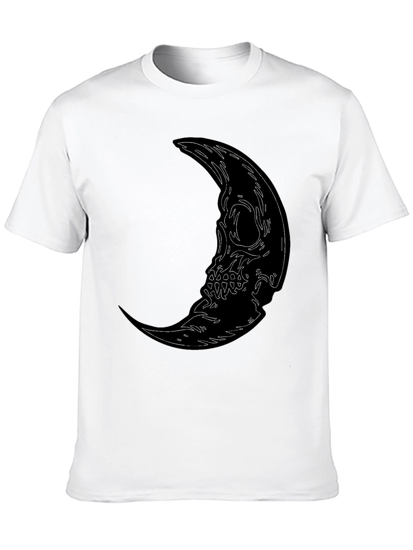 Black Skull Moon Graphic Tee - Men's Black T-Shirt view 10