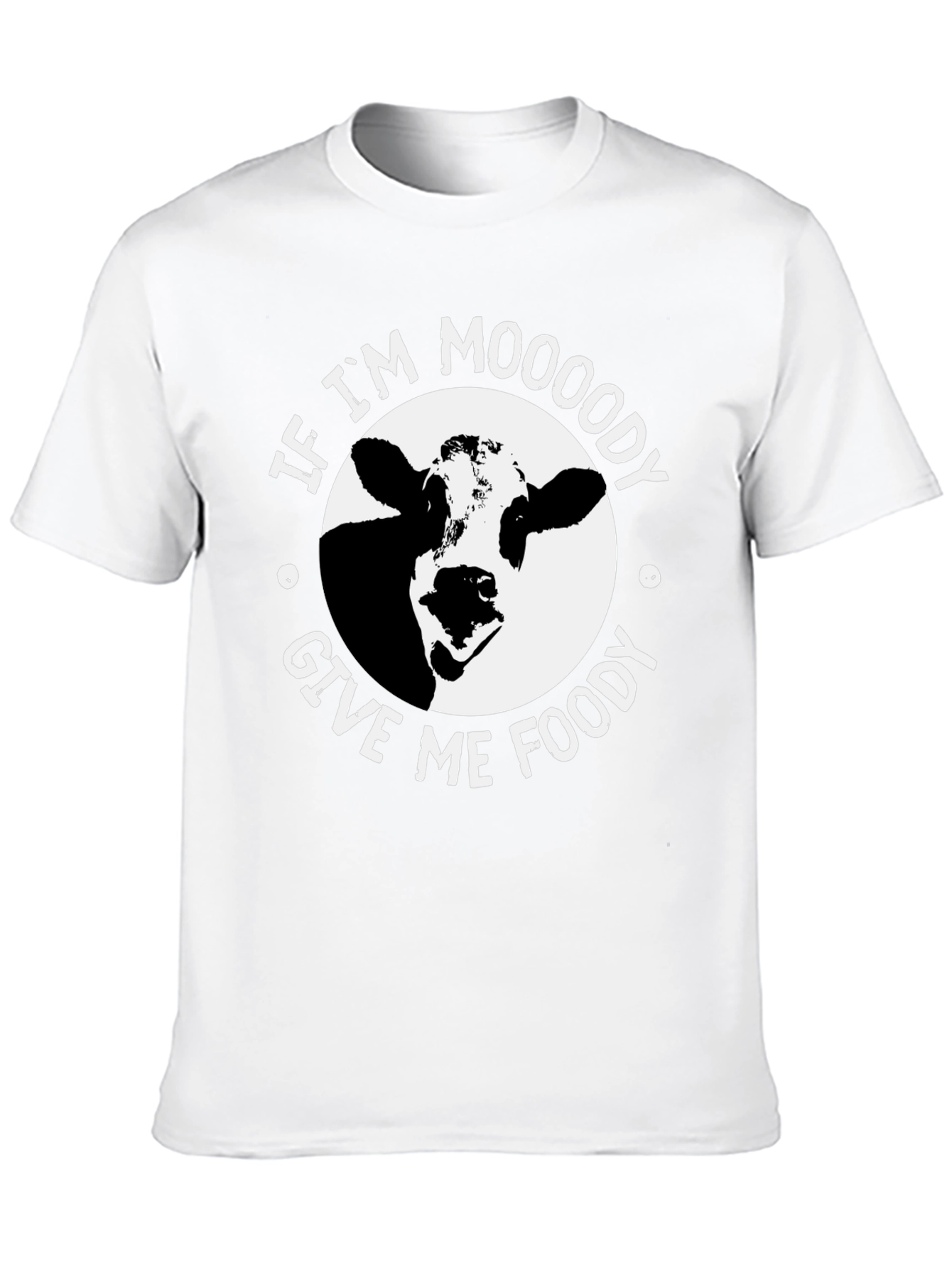 Black Moody Cow Graphic T-Shirt - Funny Unisex Tee view 10