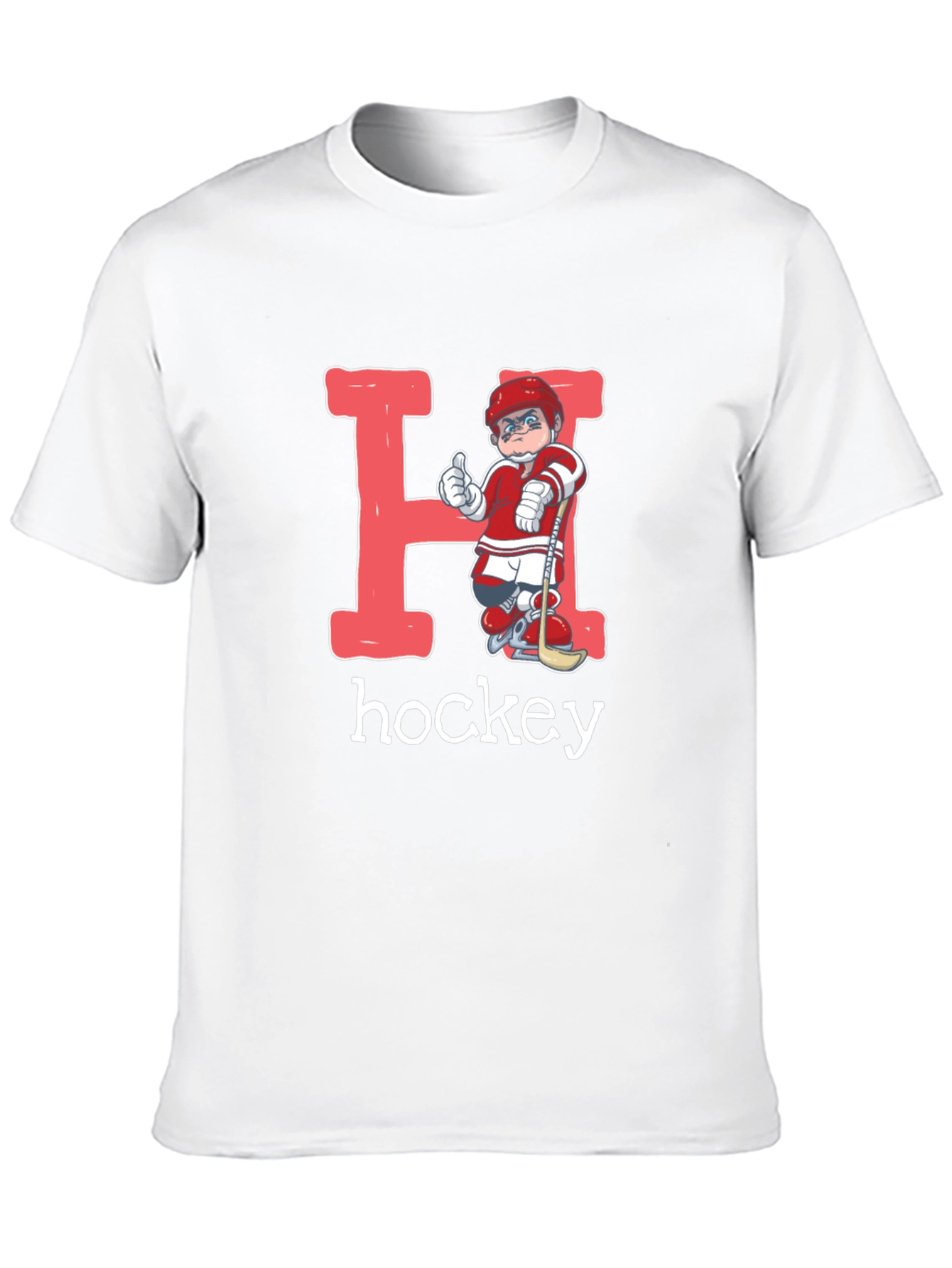 Black Hockey Player Letter H Graphic T-Shirt view 10