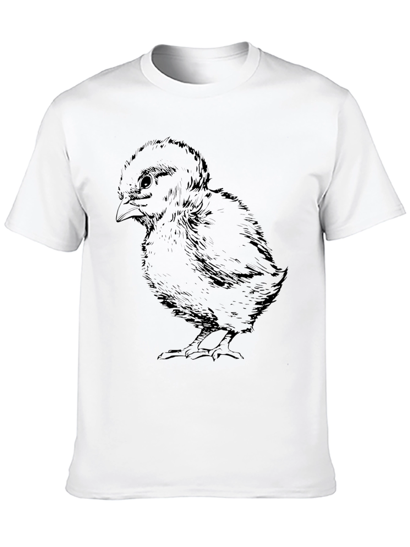 Black Black T-Shirt with Chick Illustration view 10