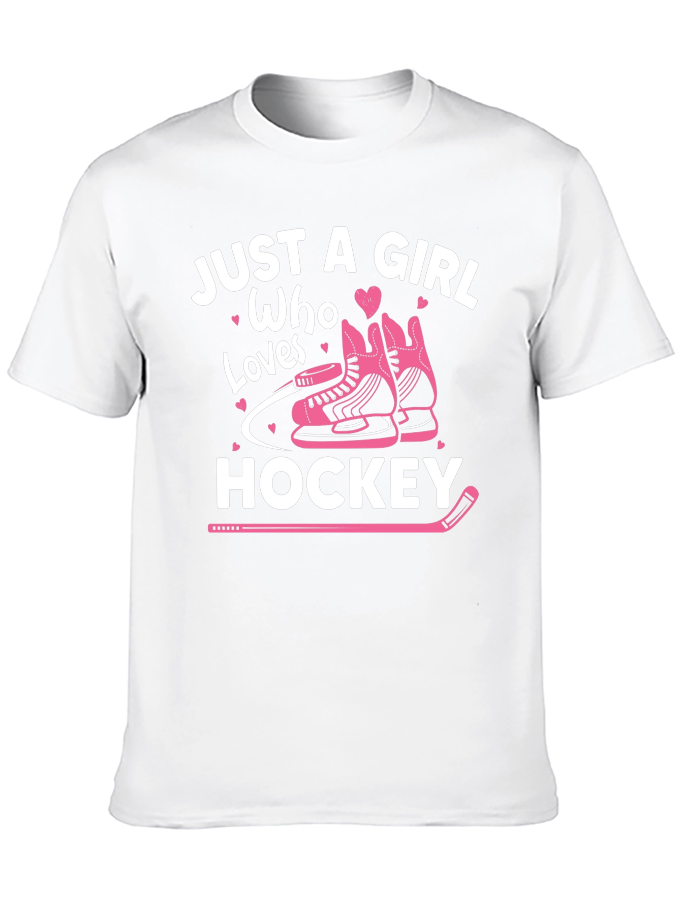 Black Just a Girl Who Loves Hockey T-Shirt view 10