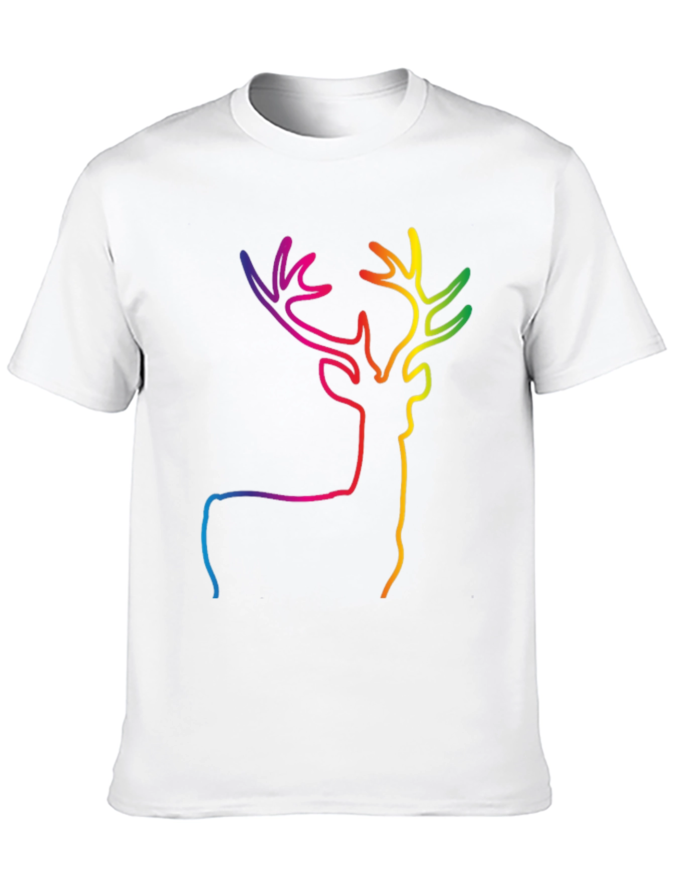 Black Rainbow Deer Graphic Tee - Stylish Black T-Shirt view 10