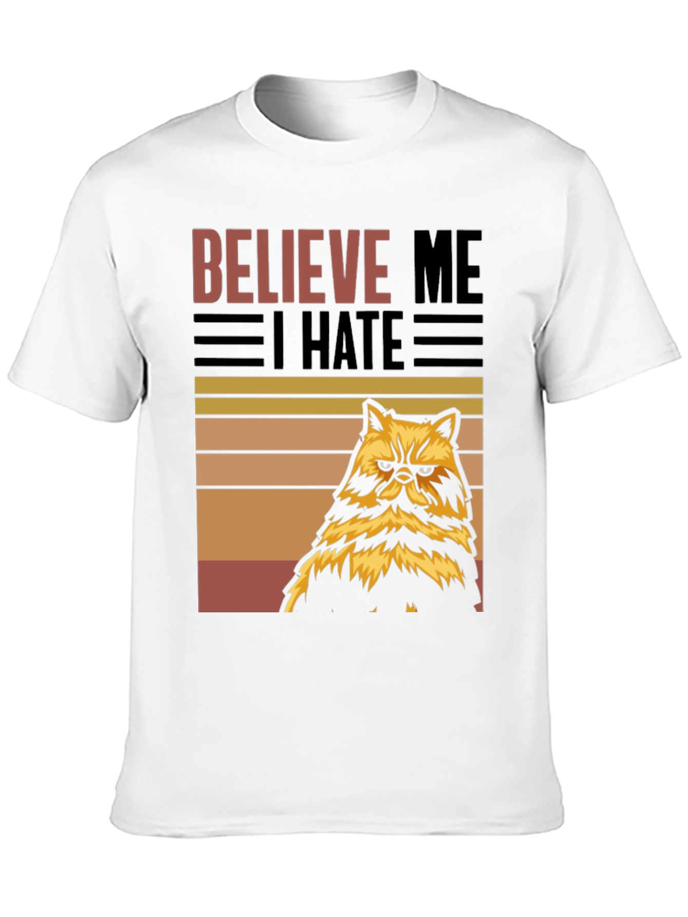 Black Believe Me I Hate Grumpy Cat T-Shirt view 10