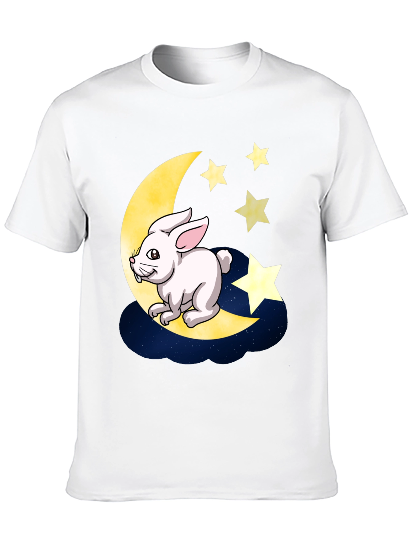 Black Moon Rabbit Graphic Tee - Black Cotton T-Shirt view 10