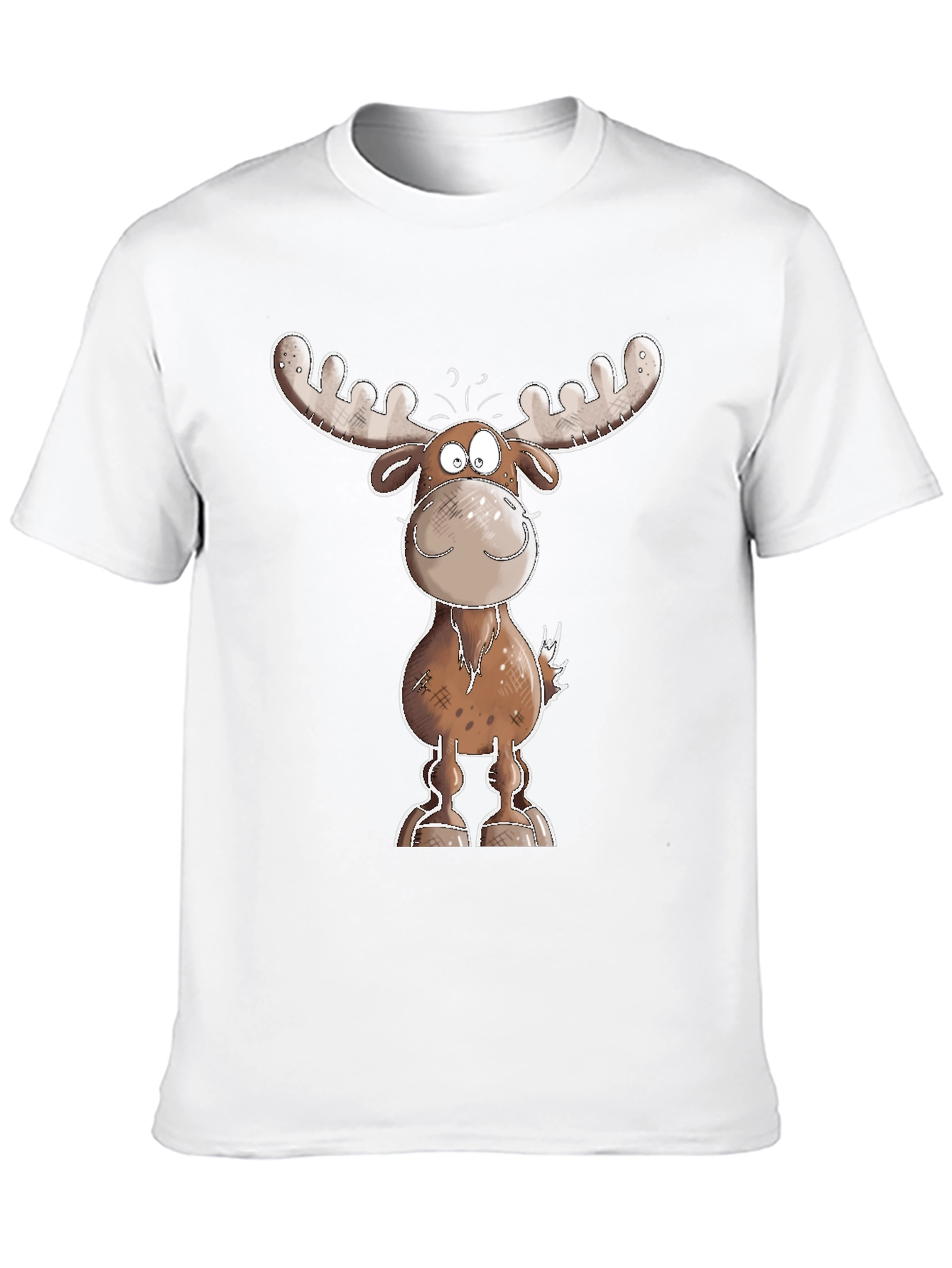 Black Cartoon Moose Graphic Tee - Black T-Shirt view 10