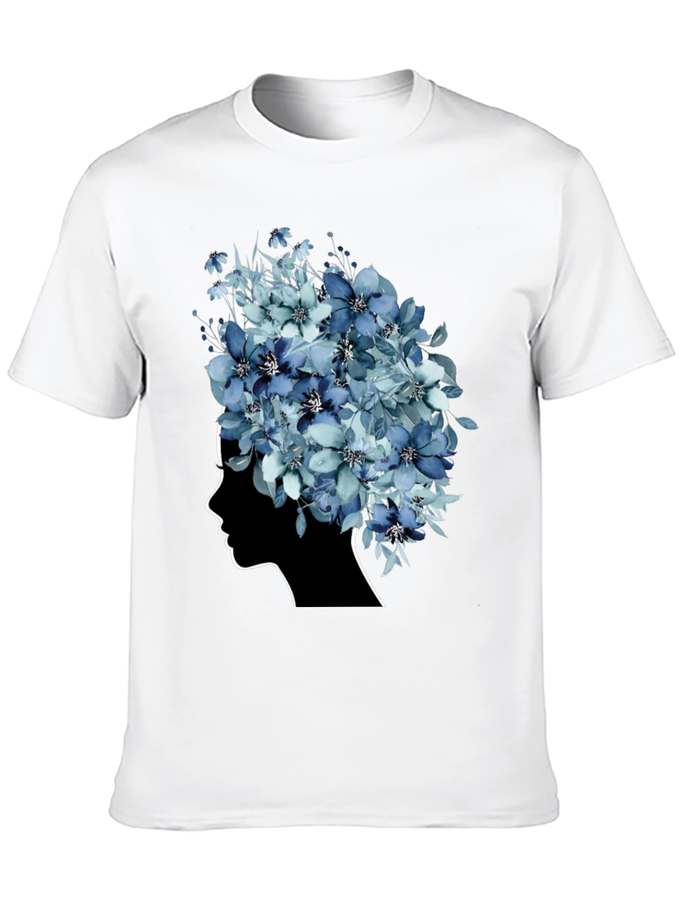 Black Floral Silhouette Graphic Tee - Modern Artistic Design view 10