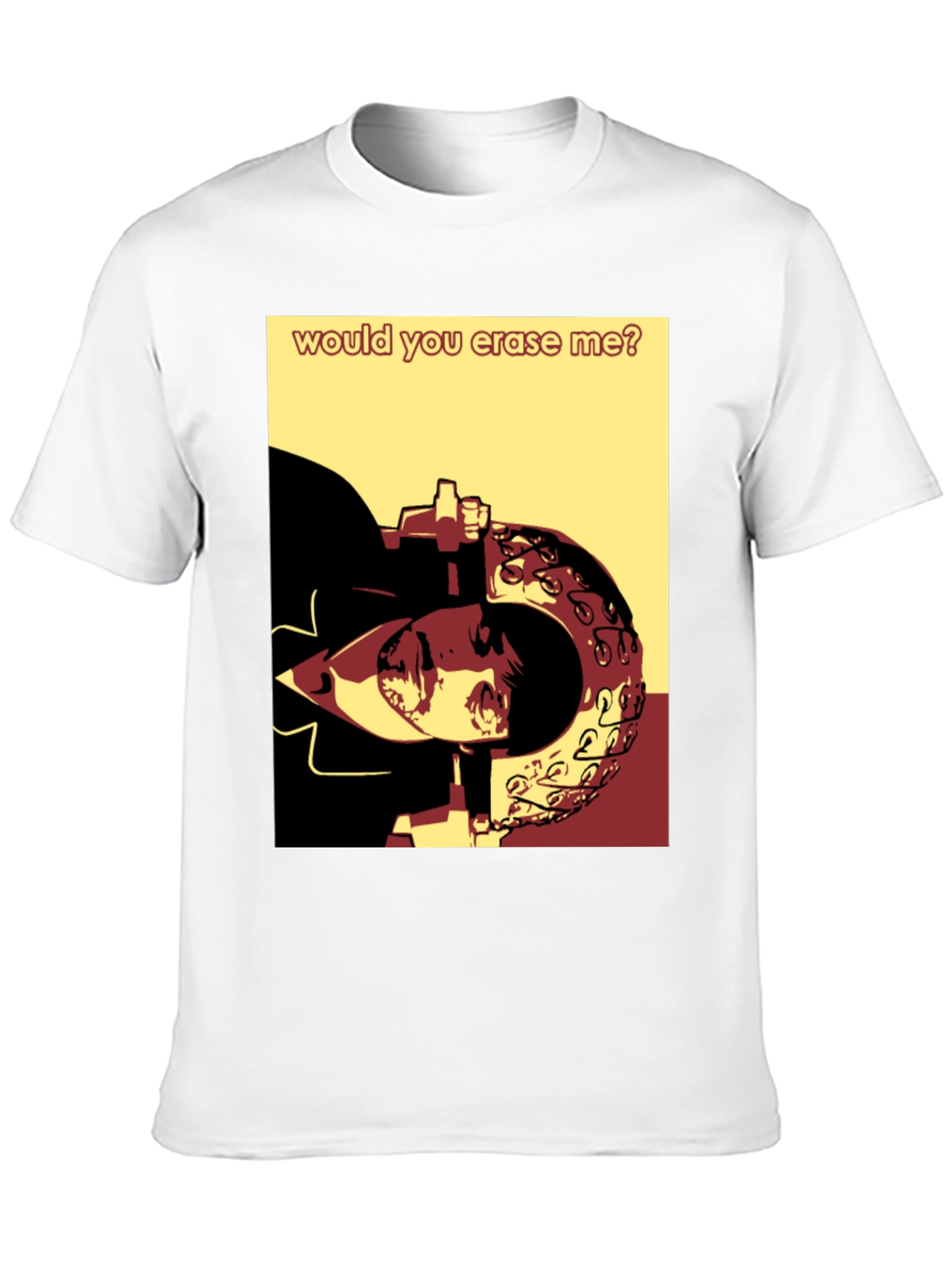 Black Would You Erase Me Graphic Tee view 10