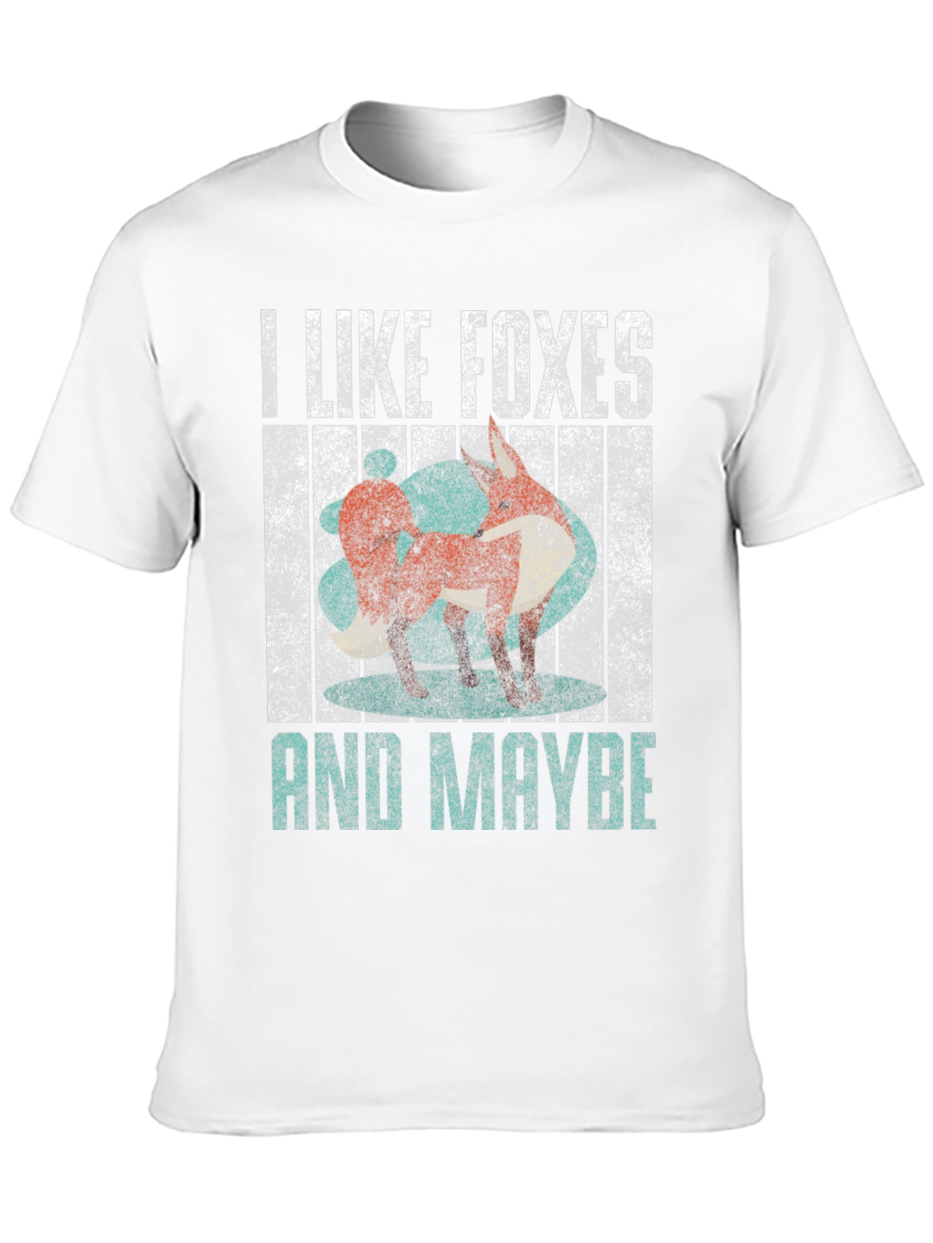 Black I Like Foxes and Maybe T-Shirt - Funny Fox Lover Tee view 10