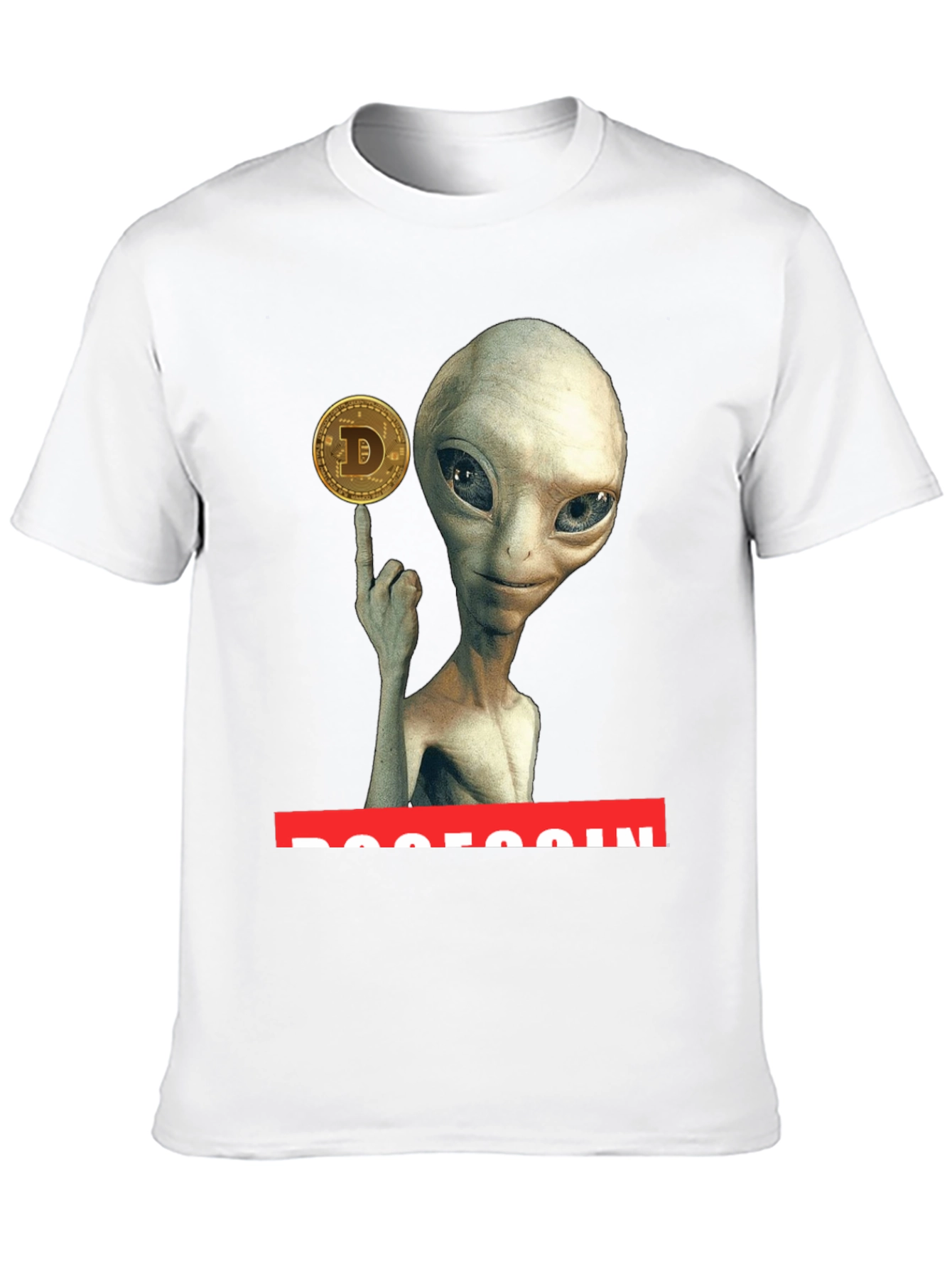 Black Alien Dogecoin T-Shirt - Crypto Tee view 10
