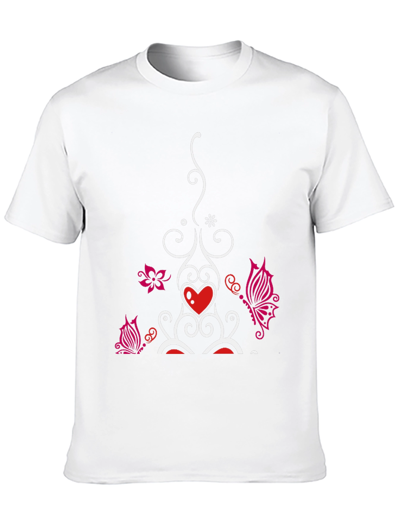 Black Heart Butterfly Graphic Black T-Shirt view 10