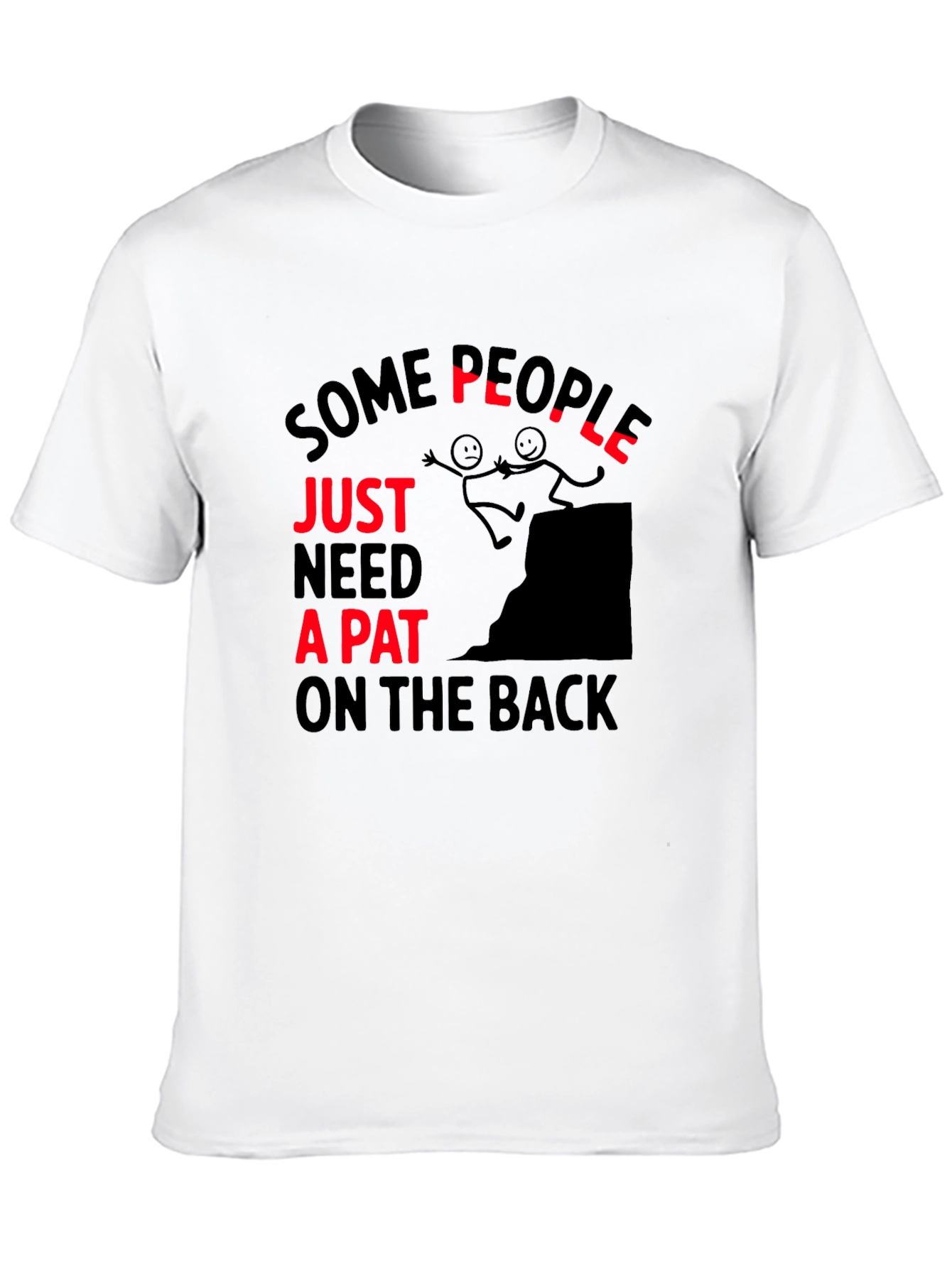 Black Funny "Pat on the Back" Graphic T-Shirt view 10