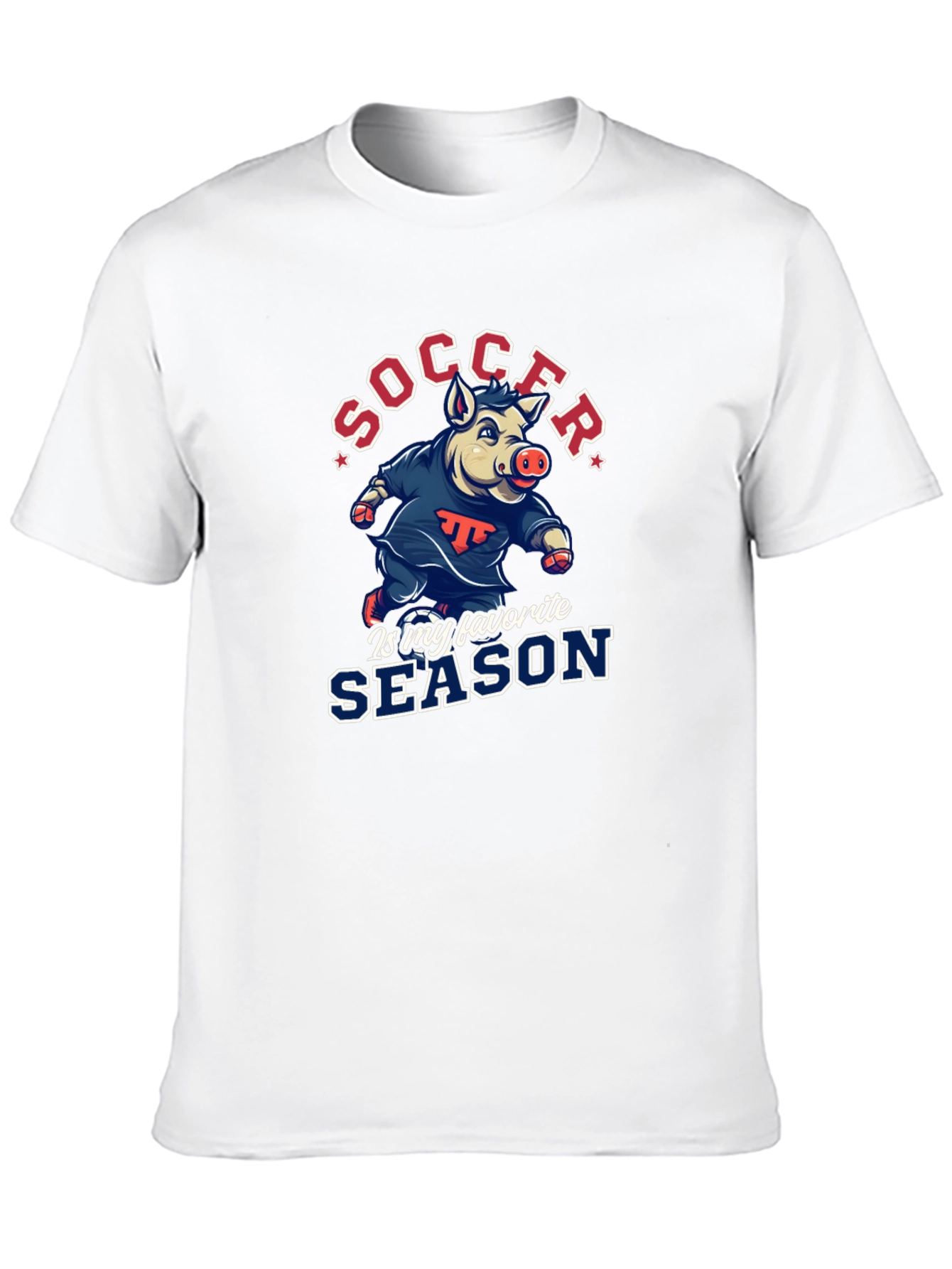 Black Soccer Pig T-Shirt - Favorite Season Tee view 10