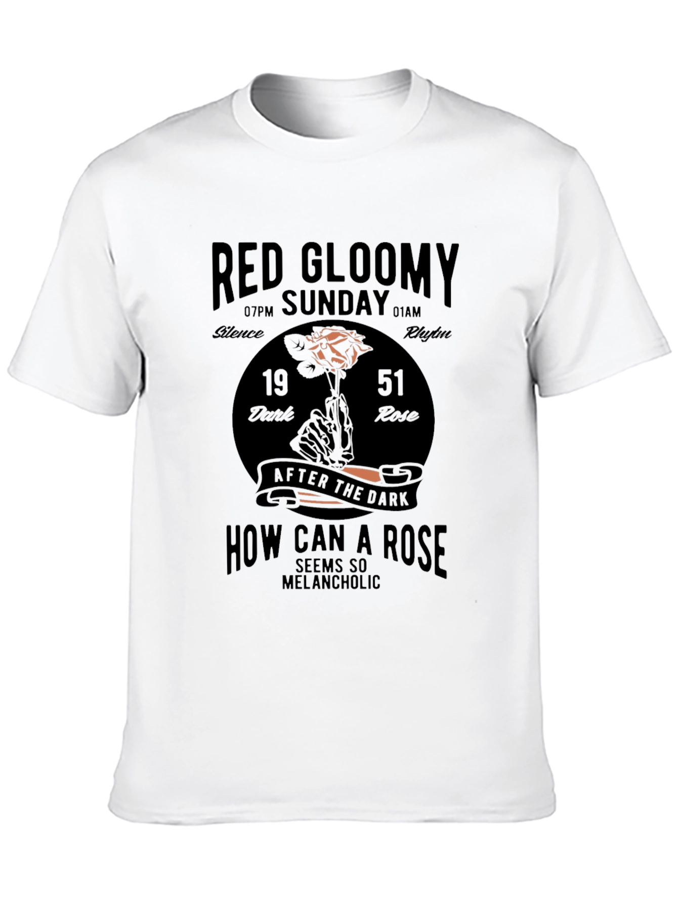 Black Red Gloomy Sunday Graphic T-Shirt view 10
