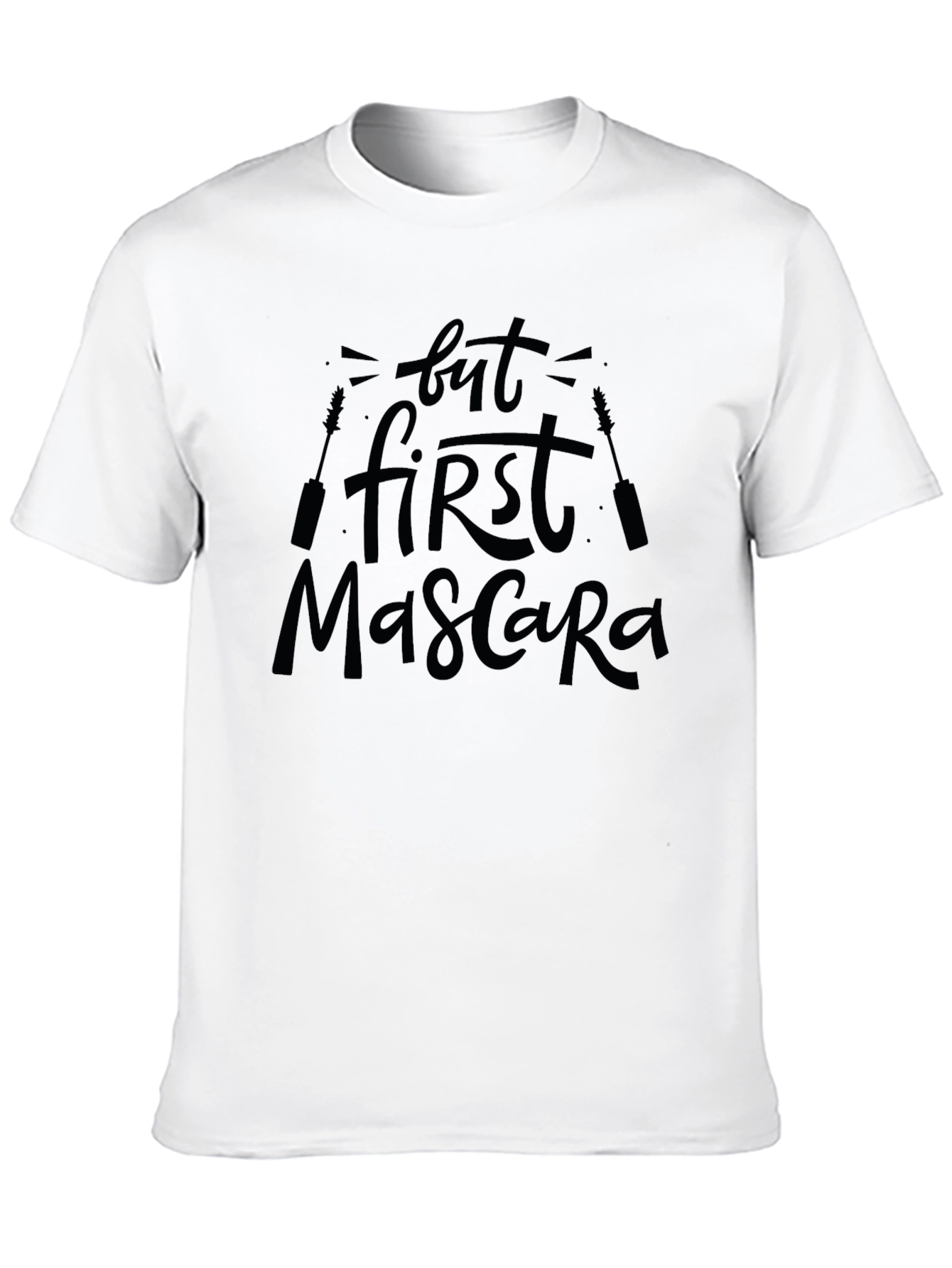Black But First Mascara Graphic Tee - Black Cotton Blend view 10