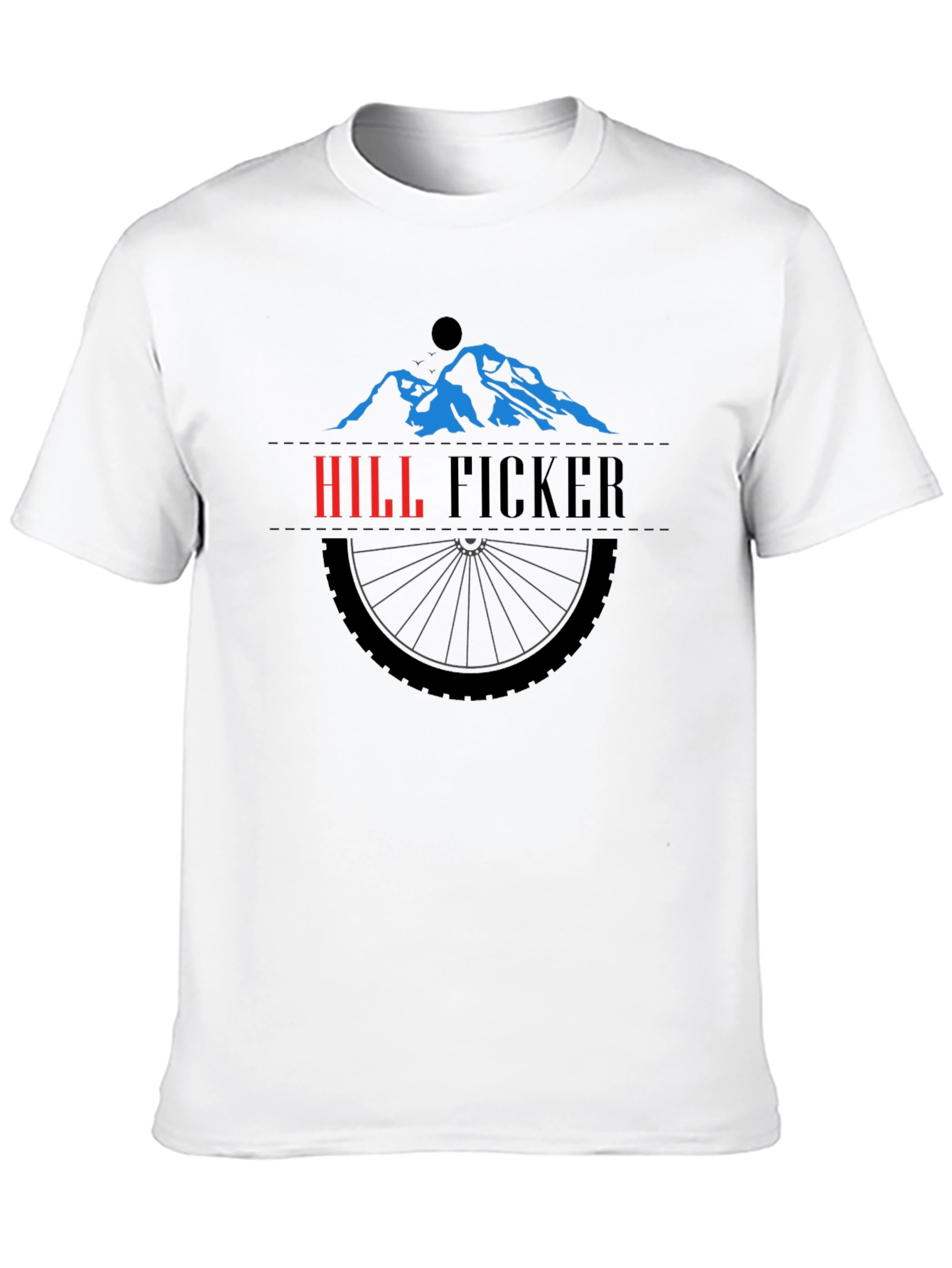 Black Hill Ficker Black T-Shirt with Mountain Bike Design view 10