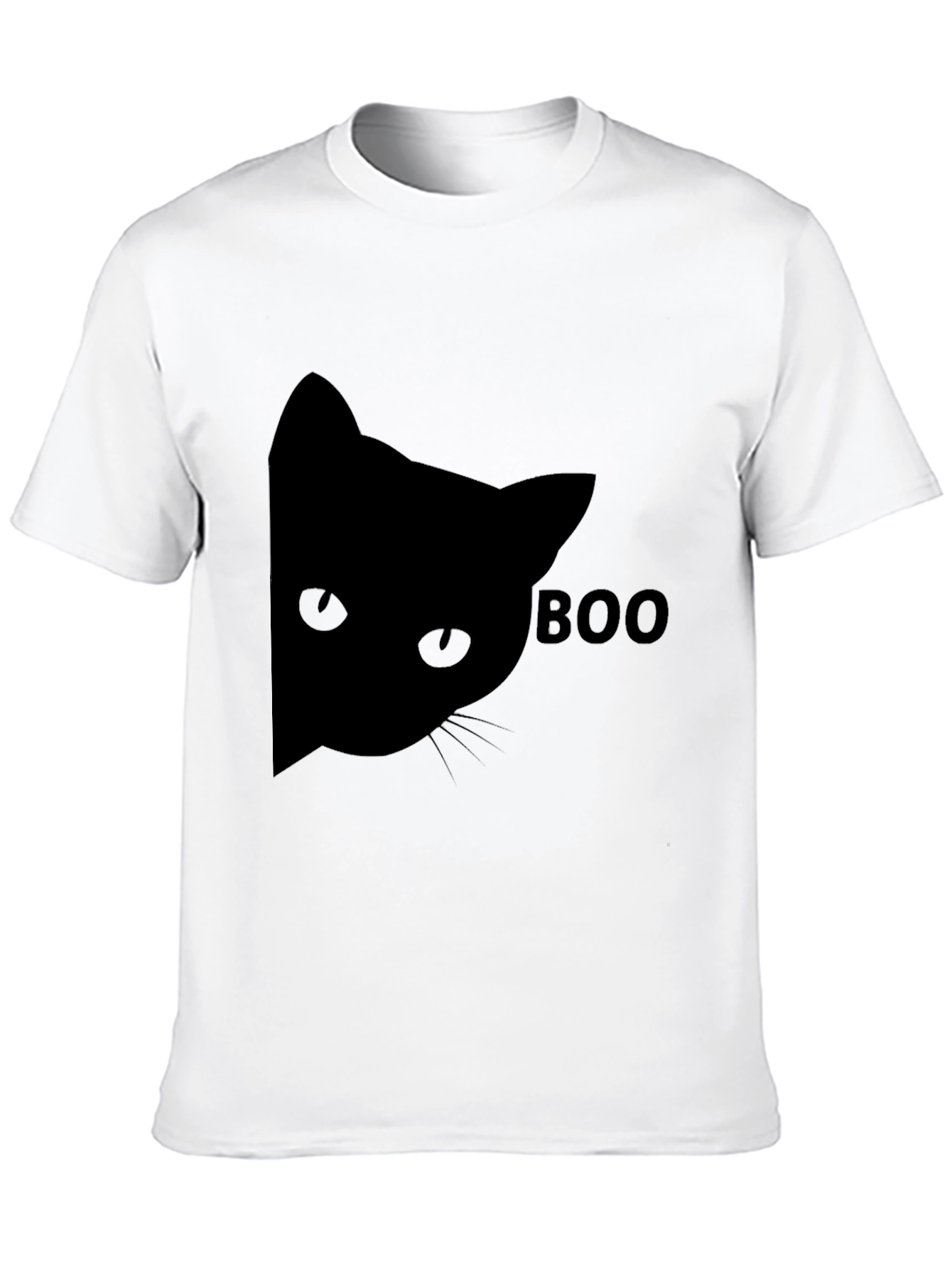Black Boo Cat Black Tee - Halloween Fun view 10