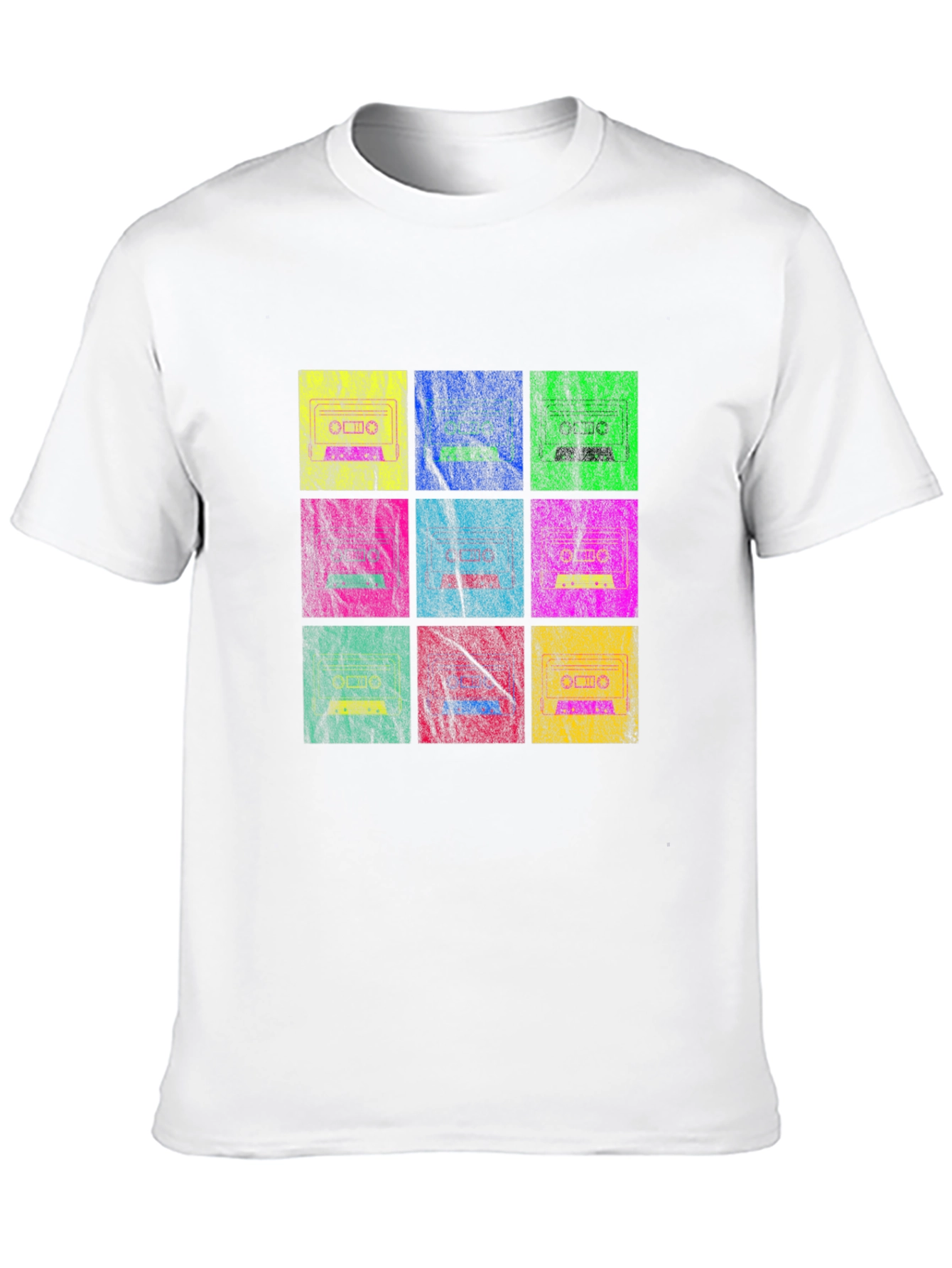 Black Retro Cassette Tape Grid T-Shirt view 10