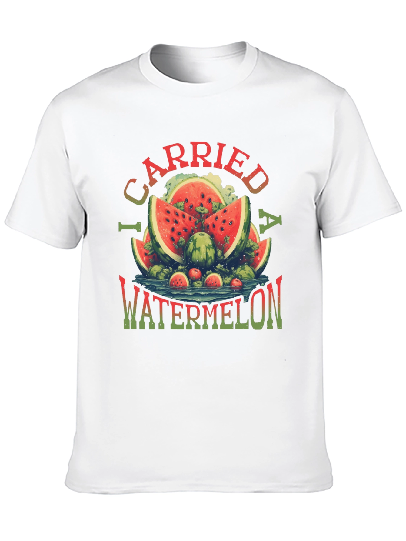 Black I Carried a Watermelon T-Shirt - Funny Summer Tee view 10