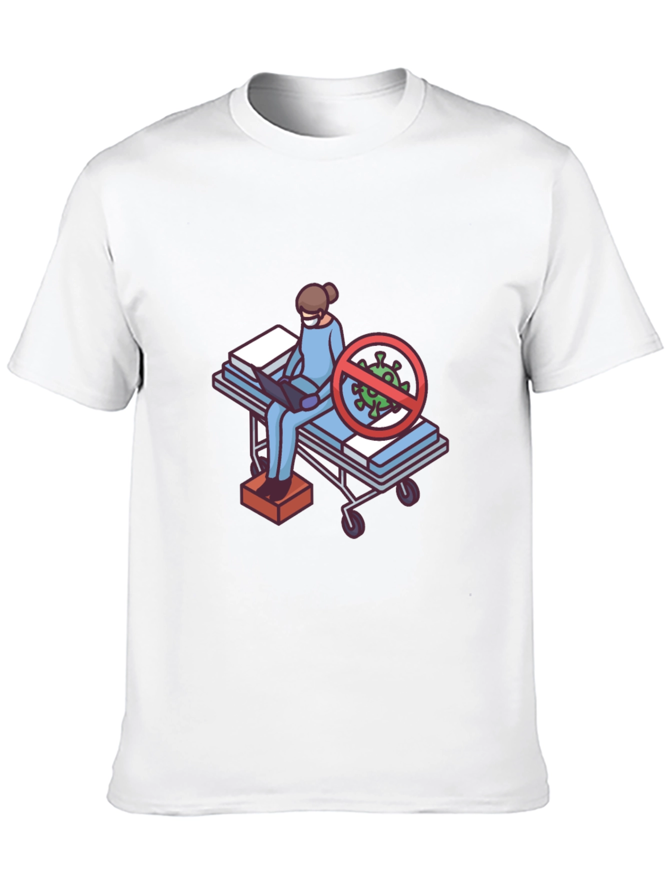 Black Black T-Shirt with Medical Cartoon Graphic view 10