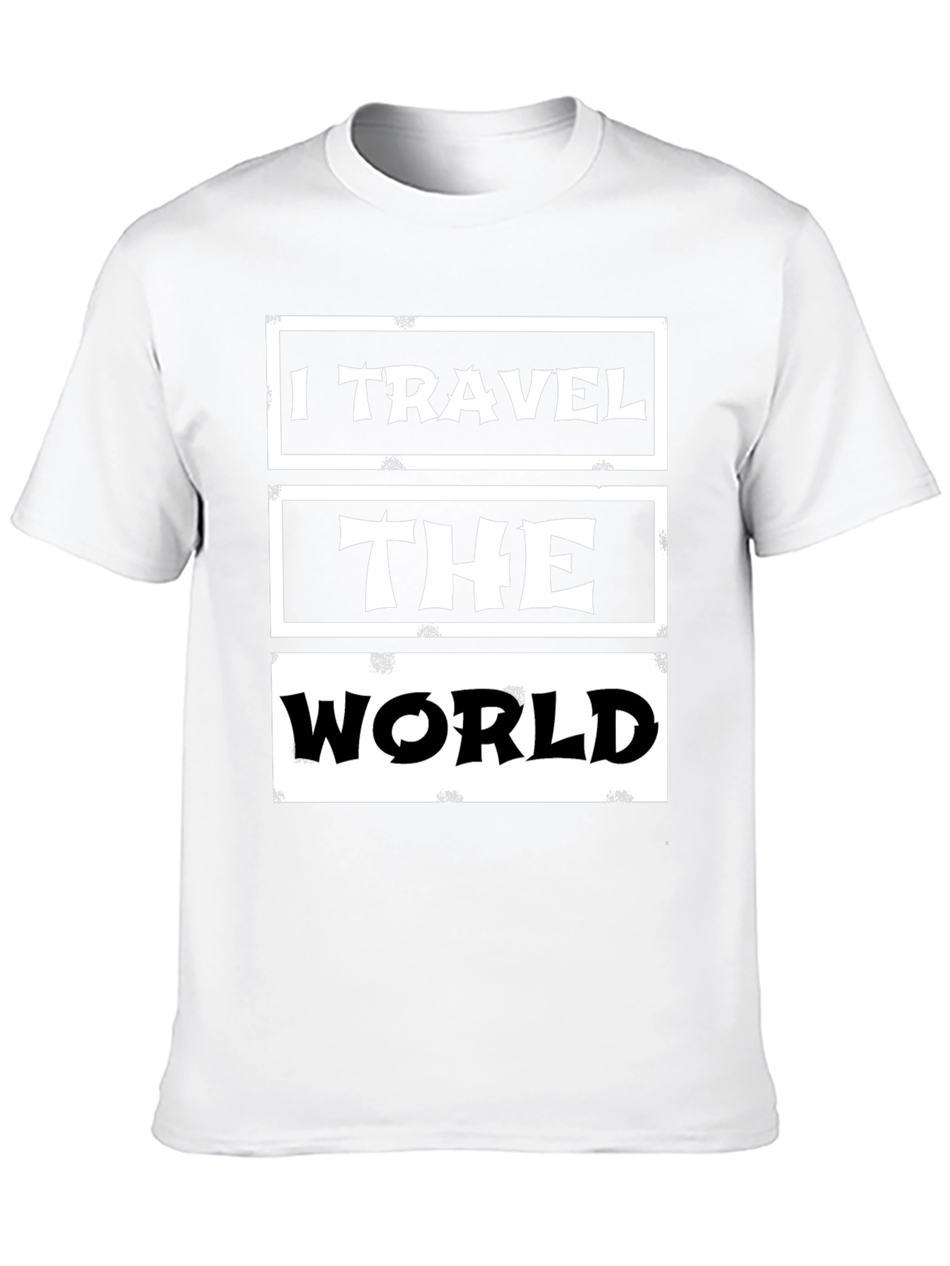 Black I Travel The World Graphic Tee - Black Cotton Casual T-Shirt view 10