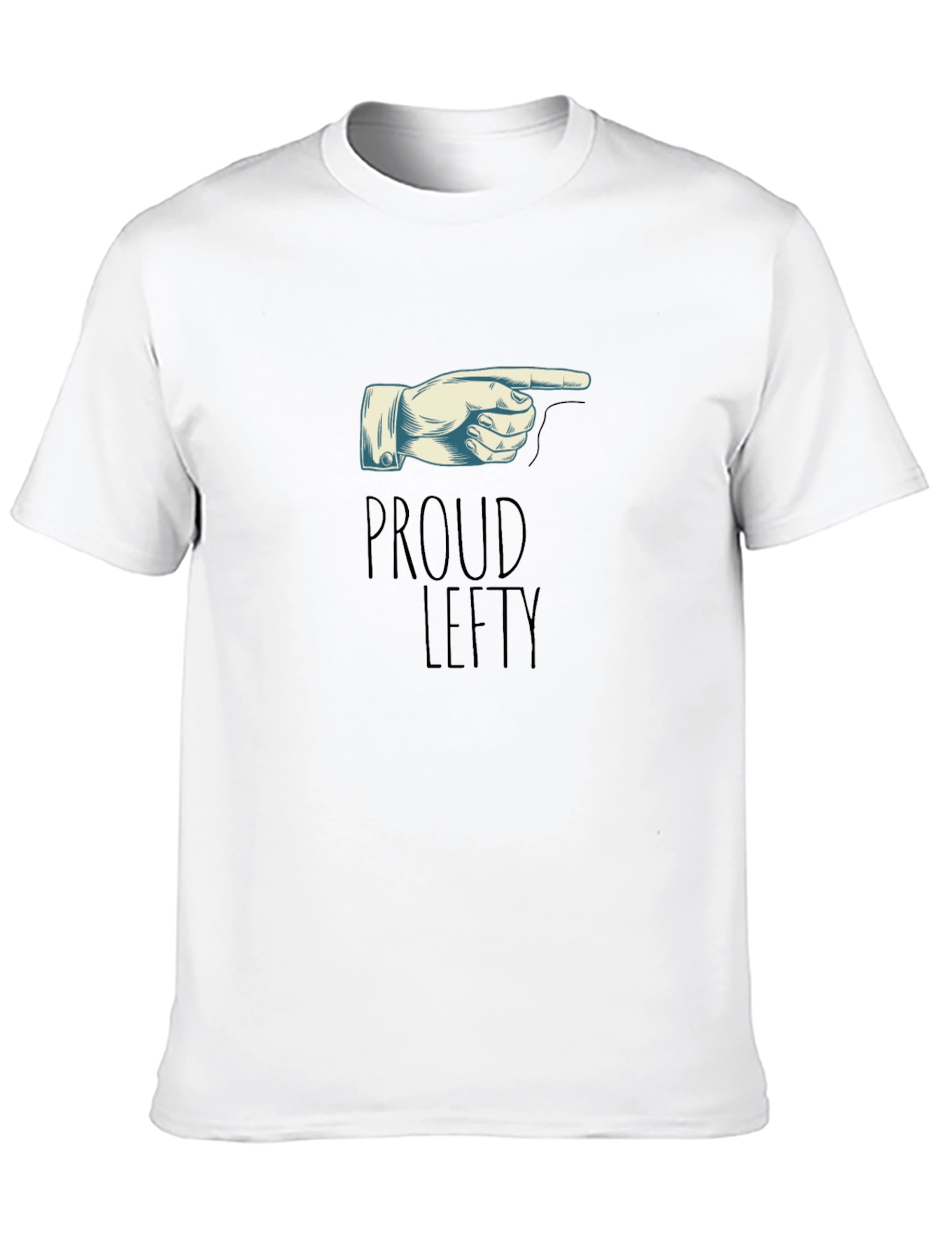 Black Proud Lefty T-Shirt - Pointing Hand Graphic Tee view 10