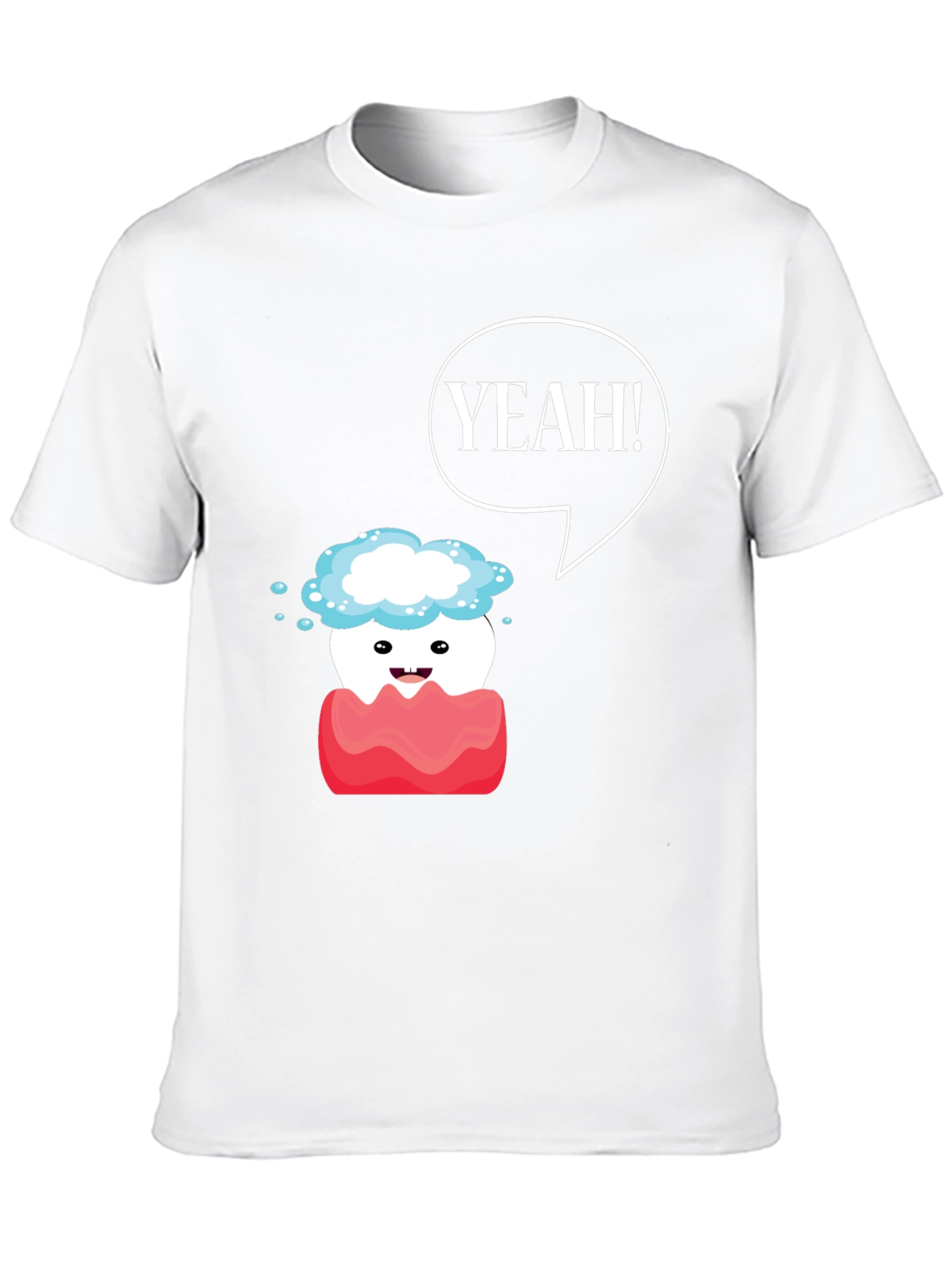 Black Yeah! Cartoon Tooth Black T-Shirt view 10