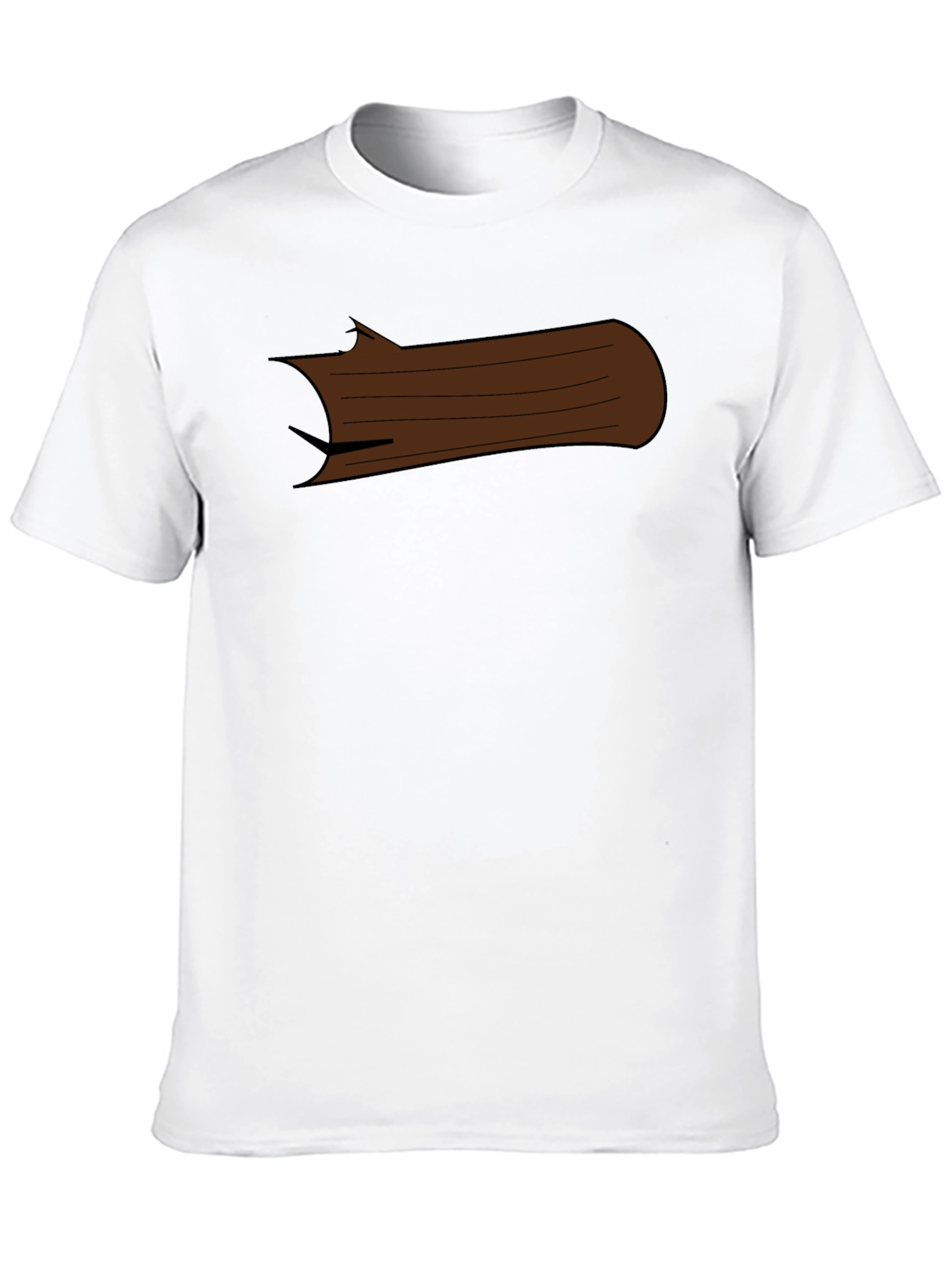 Black Cartoon Log Graphic Tee - Black Cotton T-Shirt view 10